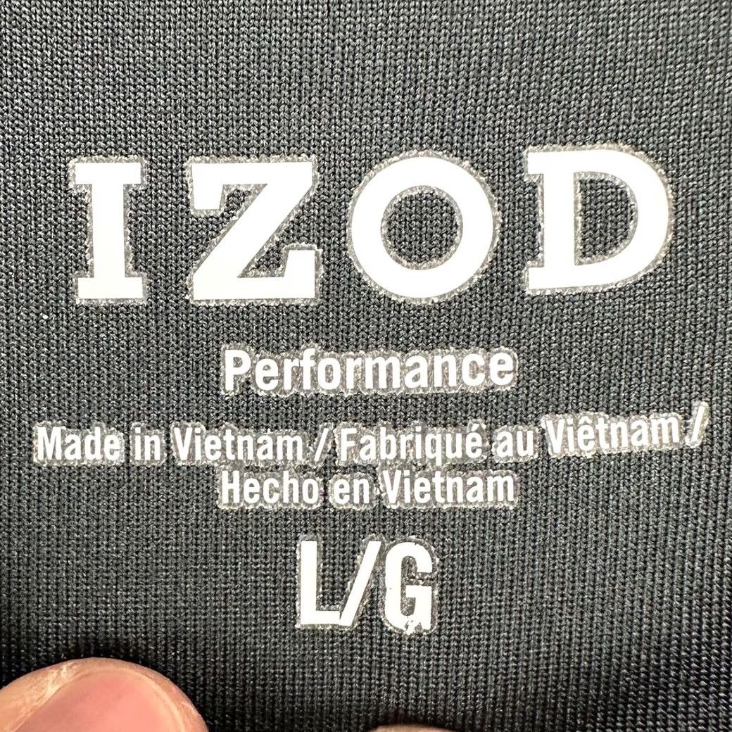Izod Izod Golf Polo Shirt Mens Large Black Stripe Performance Short Sleeve Logo Shirt Size US L / EU 52-54 / 3 - 5 Thumbnail