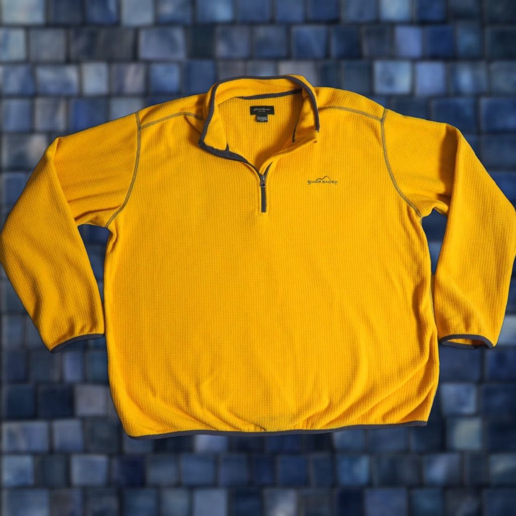 Eddie Bauer VINTAGE Eddie Bauer Jacket 1/4 Zip Fleece Mens 2XL Yellow 2000s Y2k Outdoor Hiking Grid Pullover Size US XXL / EU 58 / 5 - 1 Thumbnail