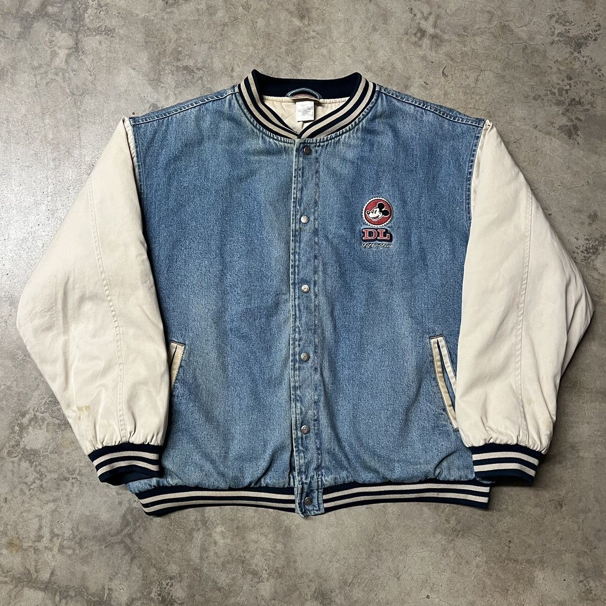 Disney × Mickey Mouse × Vintage Vintage Y2K Disneyland Mickey Mouse Denim Varsity Jacket Size US XXL / EU 58 / 5 - 2 Thumbnail