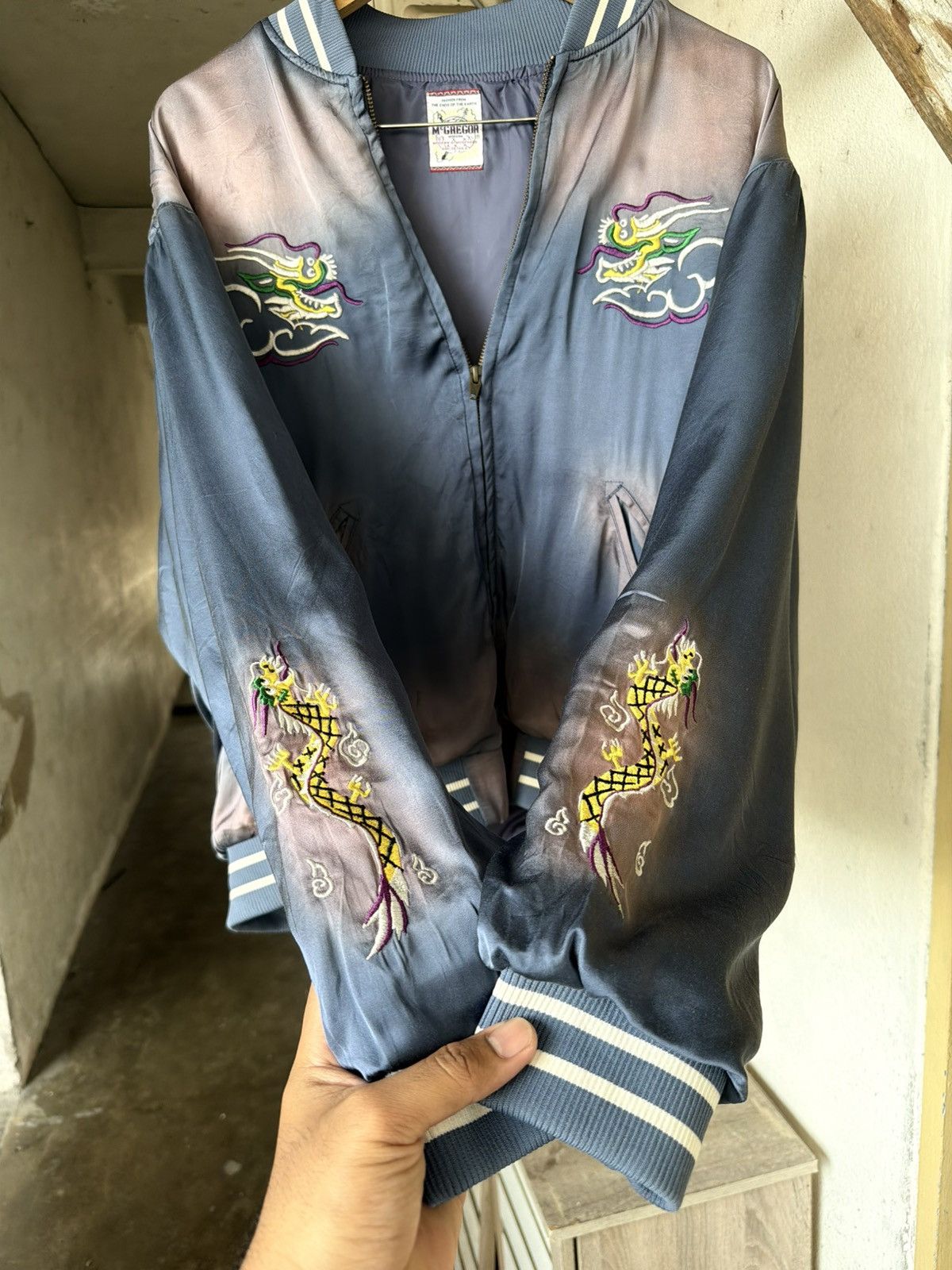 McGregor Rare🔥 McGregor Faded Sun Style Embroidery Sukajan Jacket Size US L / EU 52-54 / 3 - 3 Thumbnail