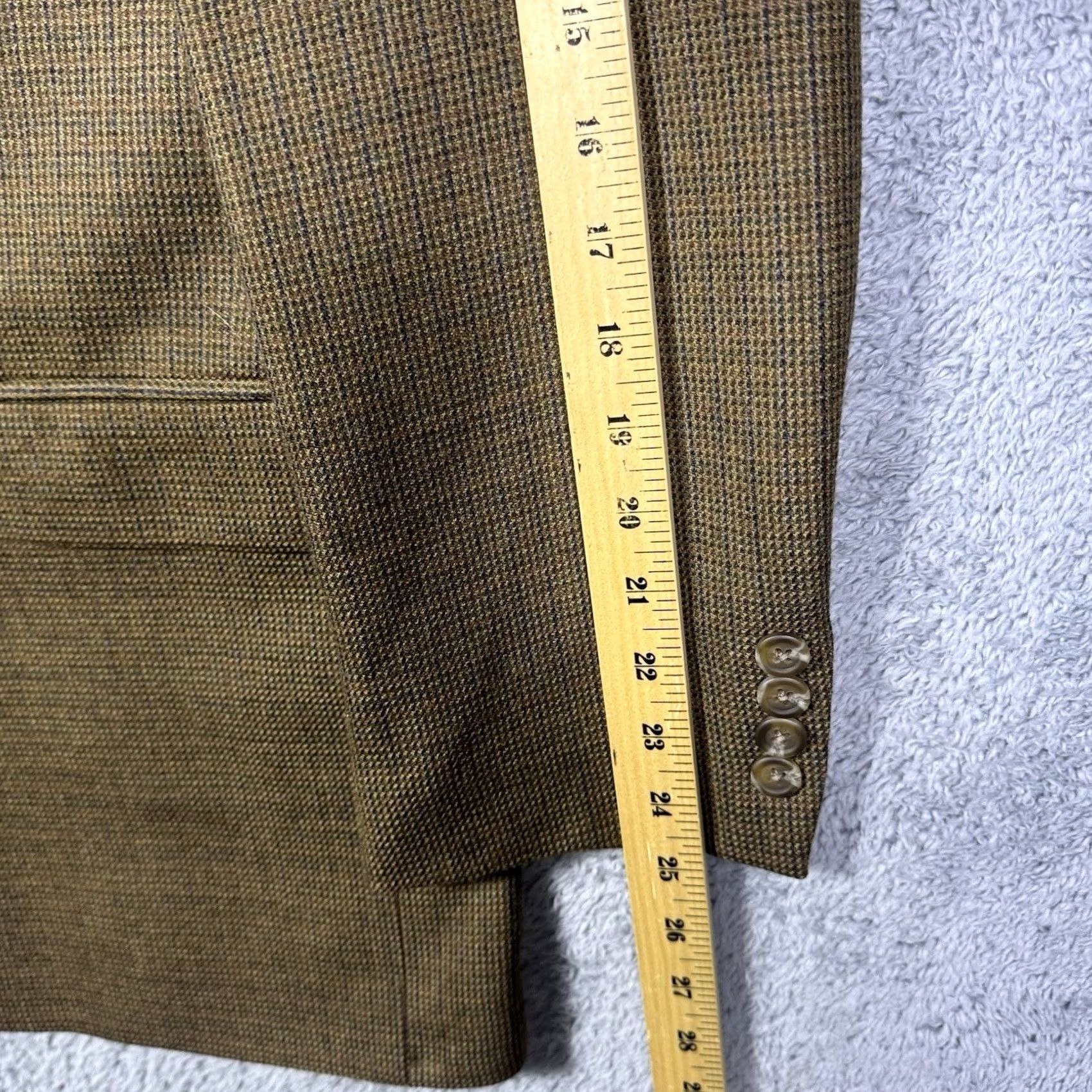 Ralph Lauren Ralph Lauren Blazer Mens 40R 3 Button Houndstooth 100% Lambswool Woolmark Brown Size 40R - 5 Thumbnail