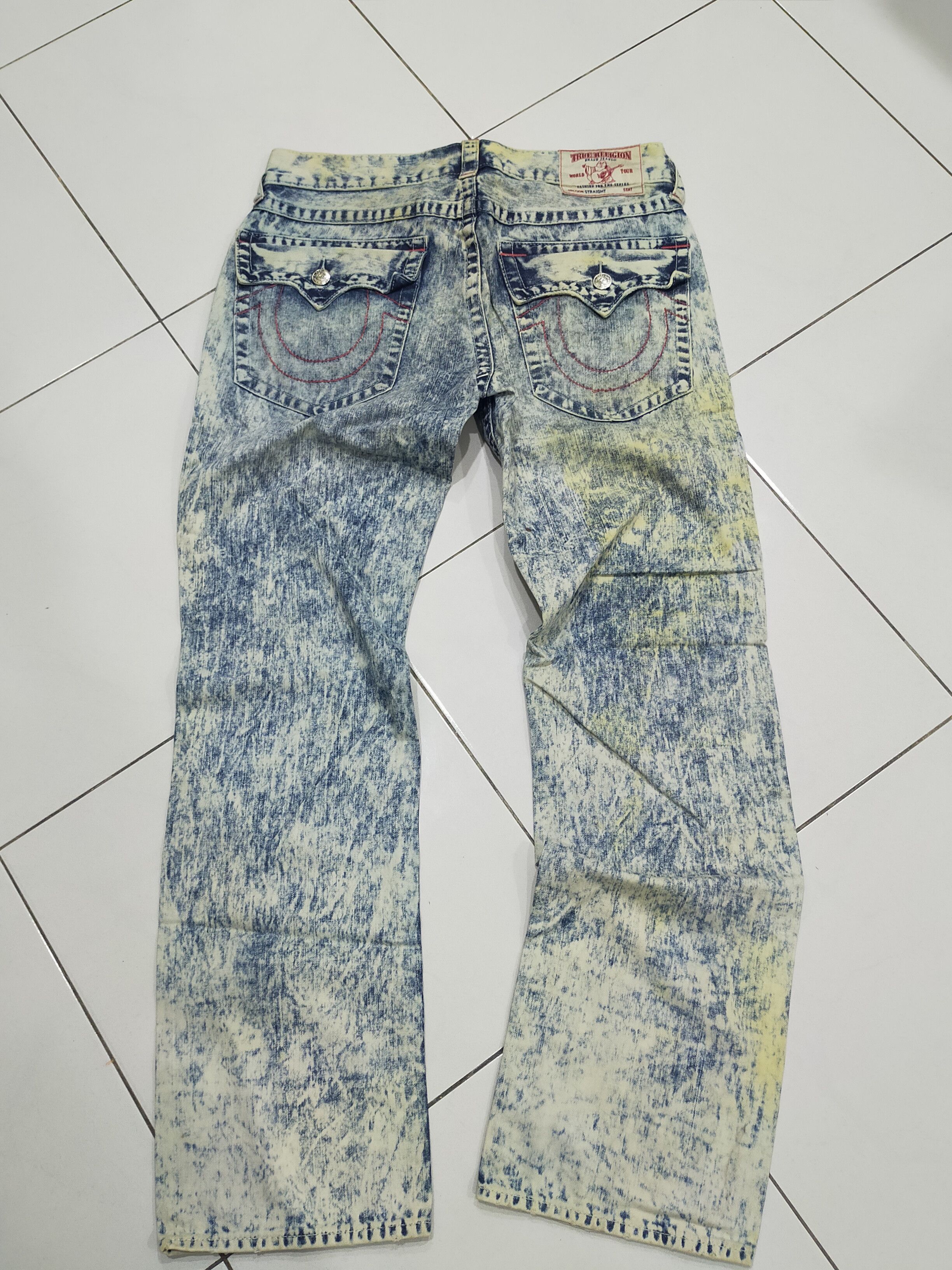 image of Distressed Denim x True Religion Offer Me ! Distressed True Religion Denim Pants in Blue (Size 34)