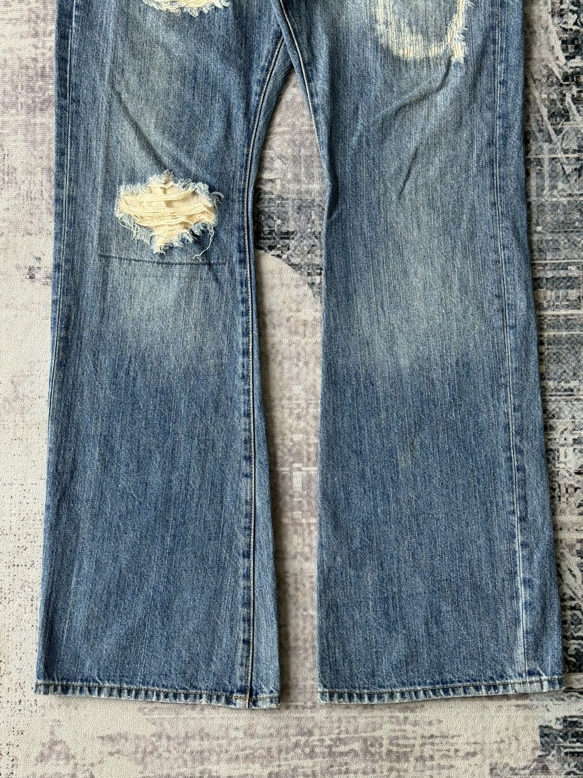 Japanese Brand × Tornado Mart × Vintage Vintage Geneose Super Flared Distressed Denim / GOA Style Size US 37 - 3 Thumbnail