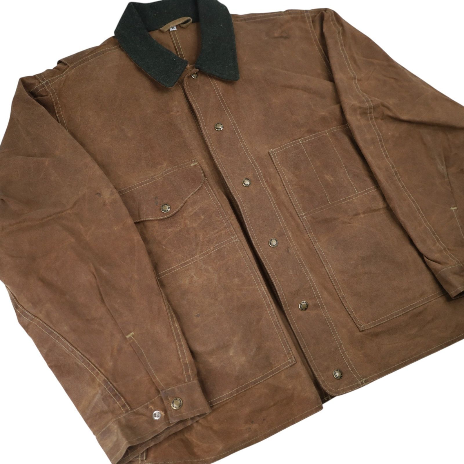 Filson × Vintage Vintage Filson 620 Tin Cloth Waxed Canvas Cruiser Jacket Size US XL / EU 56 / 4 - 3 Thumbnail