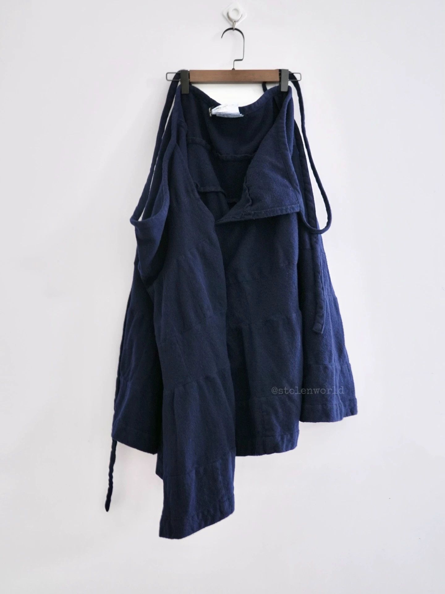 Comme des Garcons Comme des Garçons Navy Wool Self-Tie Layered Skirt M Size 27" / US 4 / IT 40 - 3 Thumbnail