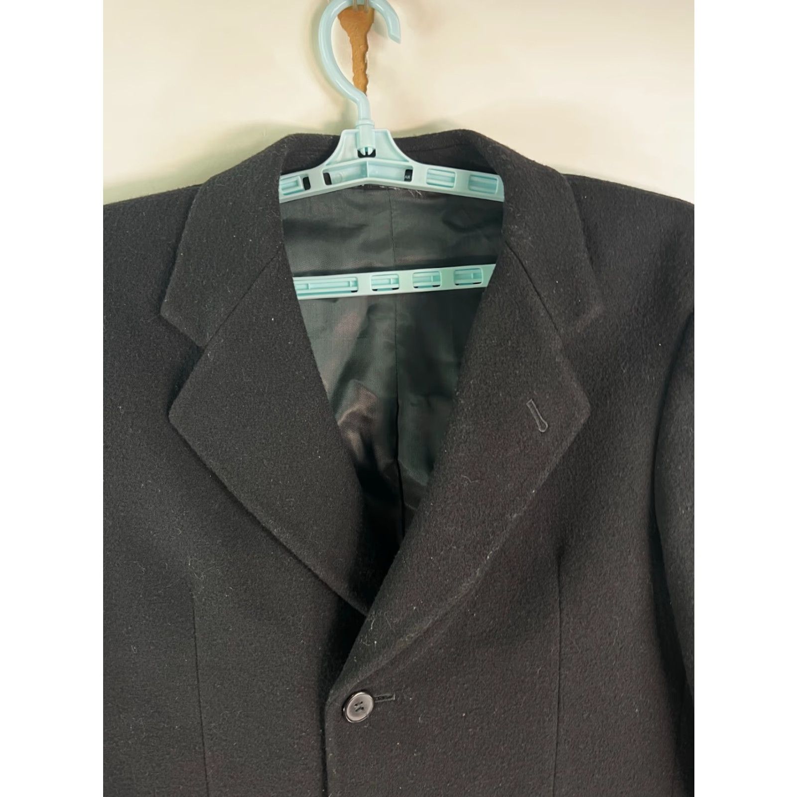 Vintage Vintage No Mens 100% Wool Overcoat Jacket Long Fall Winter Black Single Breasted 3 Button Chest Size 42 Mens Size US XS / EU 42 / 0 - 2 Thumbnail