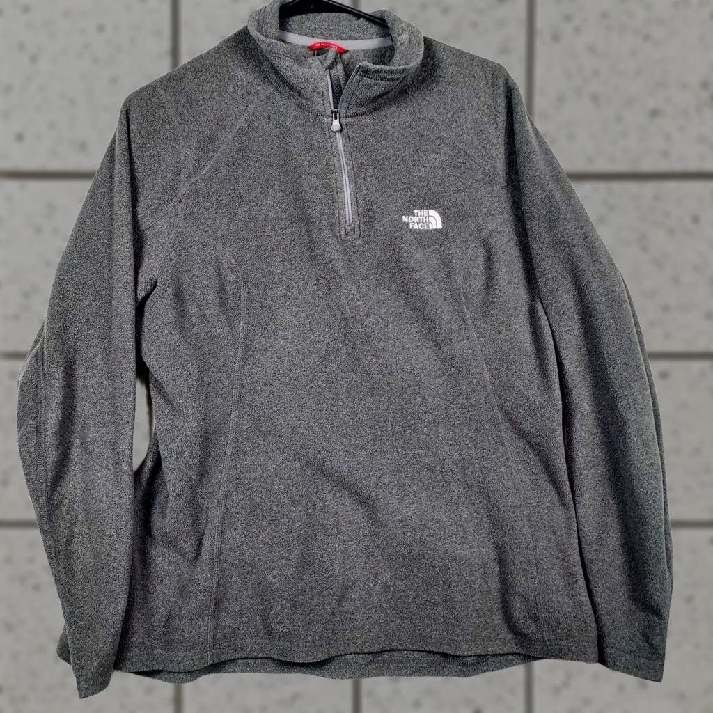 The North Face The North Face Womens Polartec Quarter Zip Fleece Pullover Gray L Outdoor Pullover Long Sleeve Zip Size L / US 10 / IT 46 - 1 Thumbnail