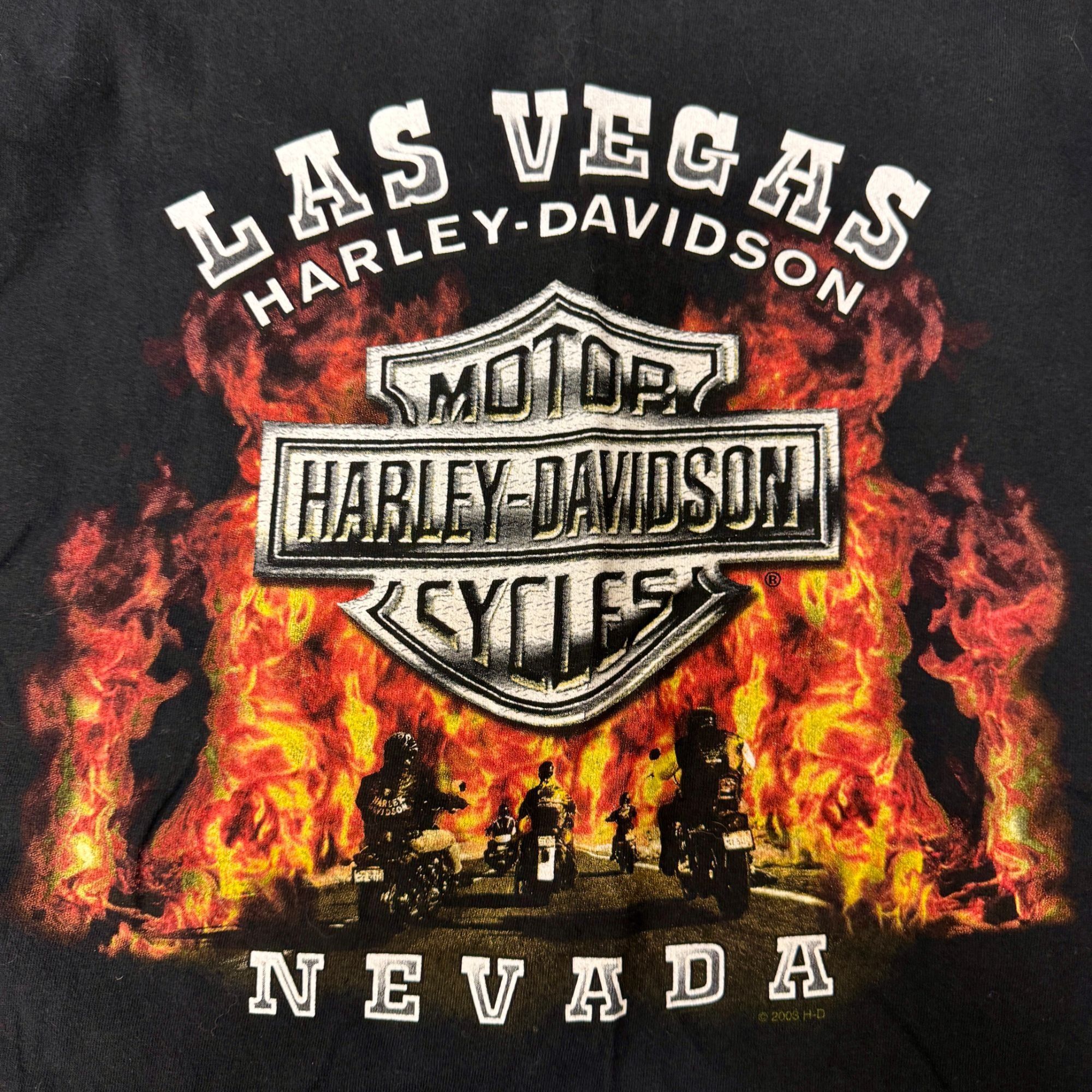 Harley Davidson H-D Motorcycle LAS VEGAS Nevada FLAMING STREET BIKER T Shirt Size US XXL / EU 58 / 5 - 1 Thumbnail