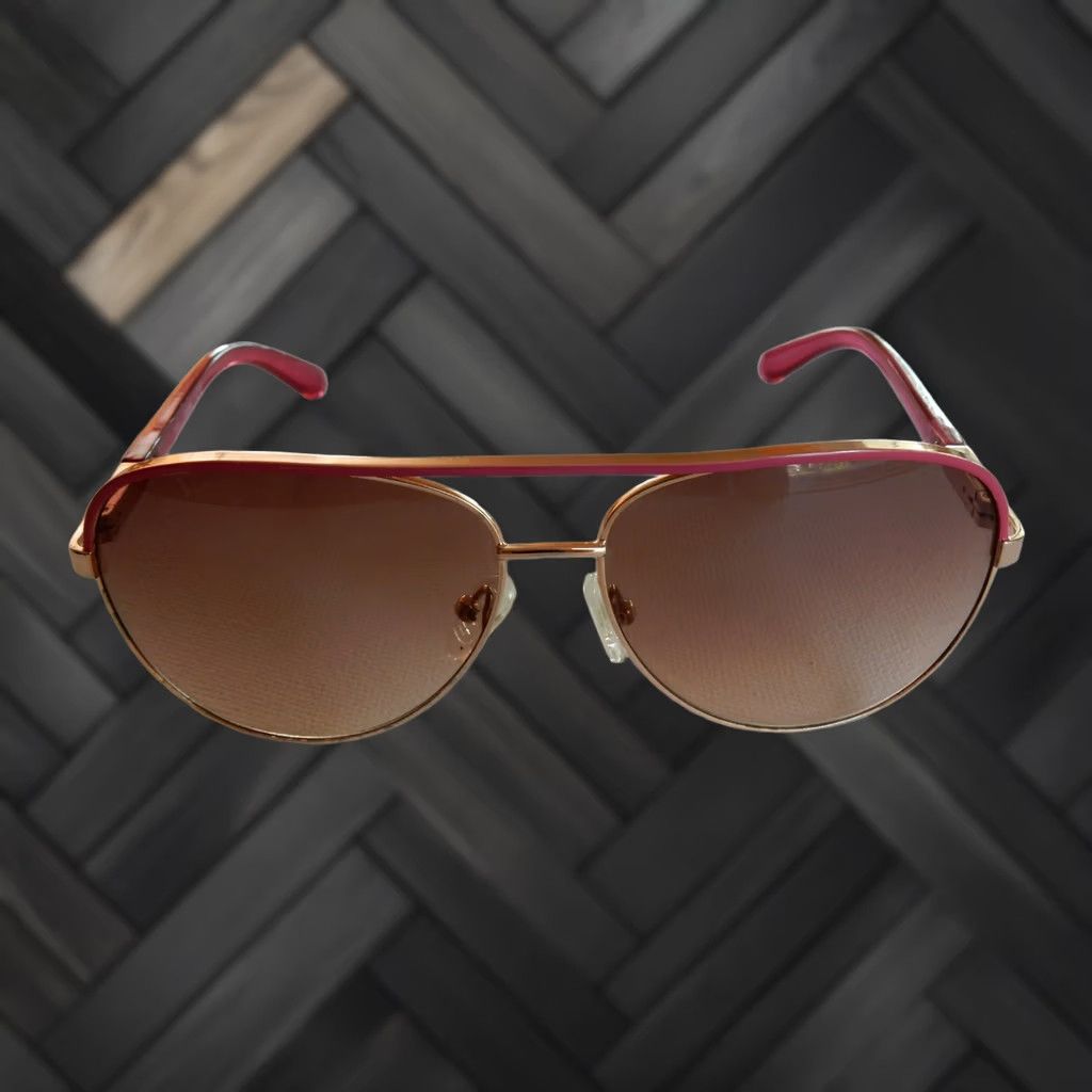 Guess VINTAGE GUESS Sunglasses Aviator Women Pink & Gold UV 60[]14 130 RO-62A Size ONE SIZE - 1 Thumbnail