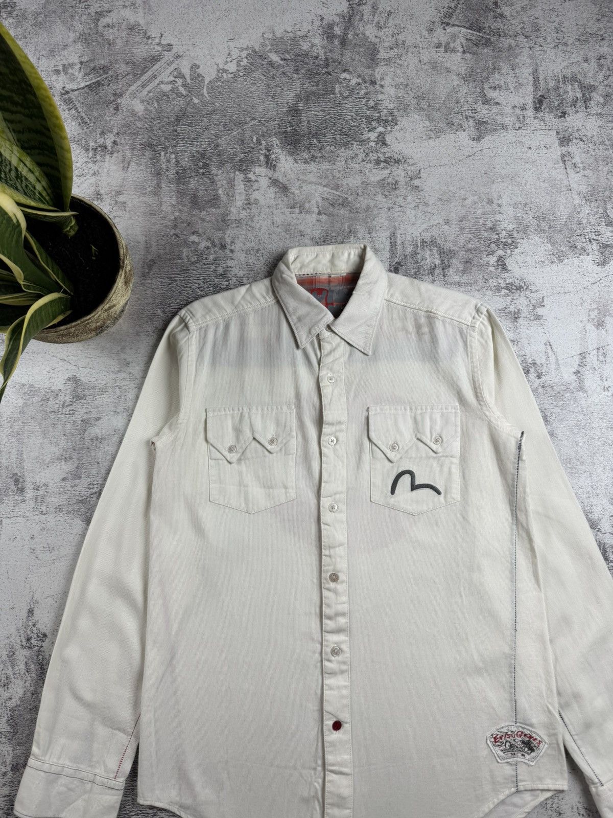 Evisu Evisu Gensis Japan Flag Velour Corduroy Medium Button Longsleeve Shirt Size US M / EU 48-50 / 2 - 12 Thumbnail