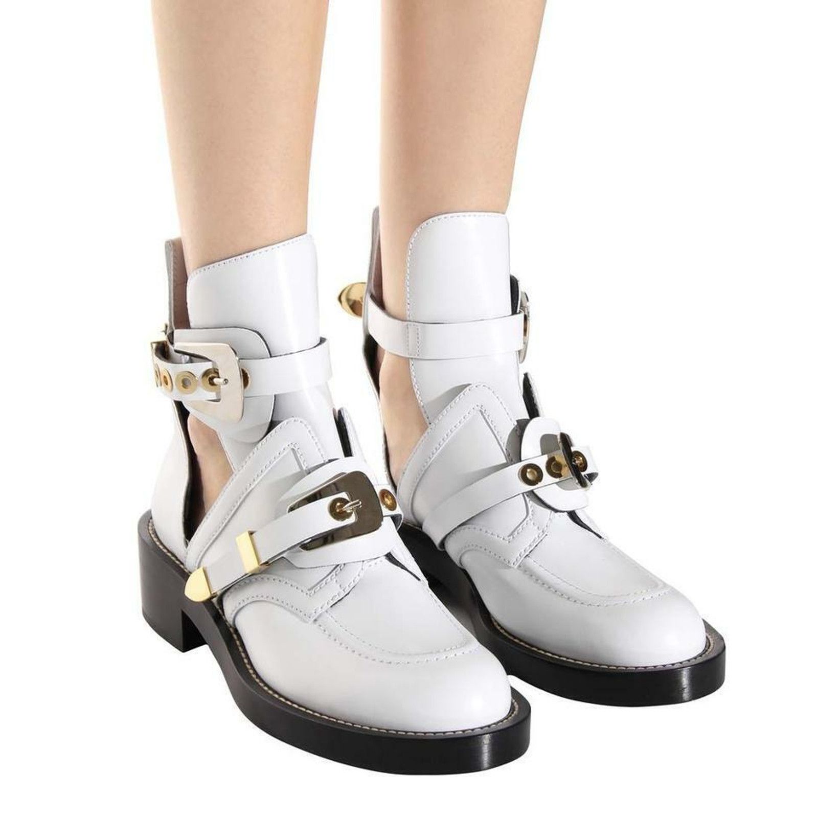 Balenciaga Balenciaga Ceinture White Black Leather Buckle Cut Out Size US 6 / IT 36 - 6 Thumbnail