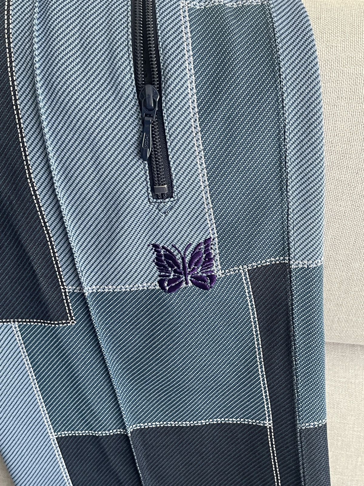 Needles Needles Blue Patchwork Track Pants Size US 29 - 2 Thumbnail