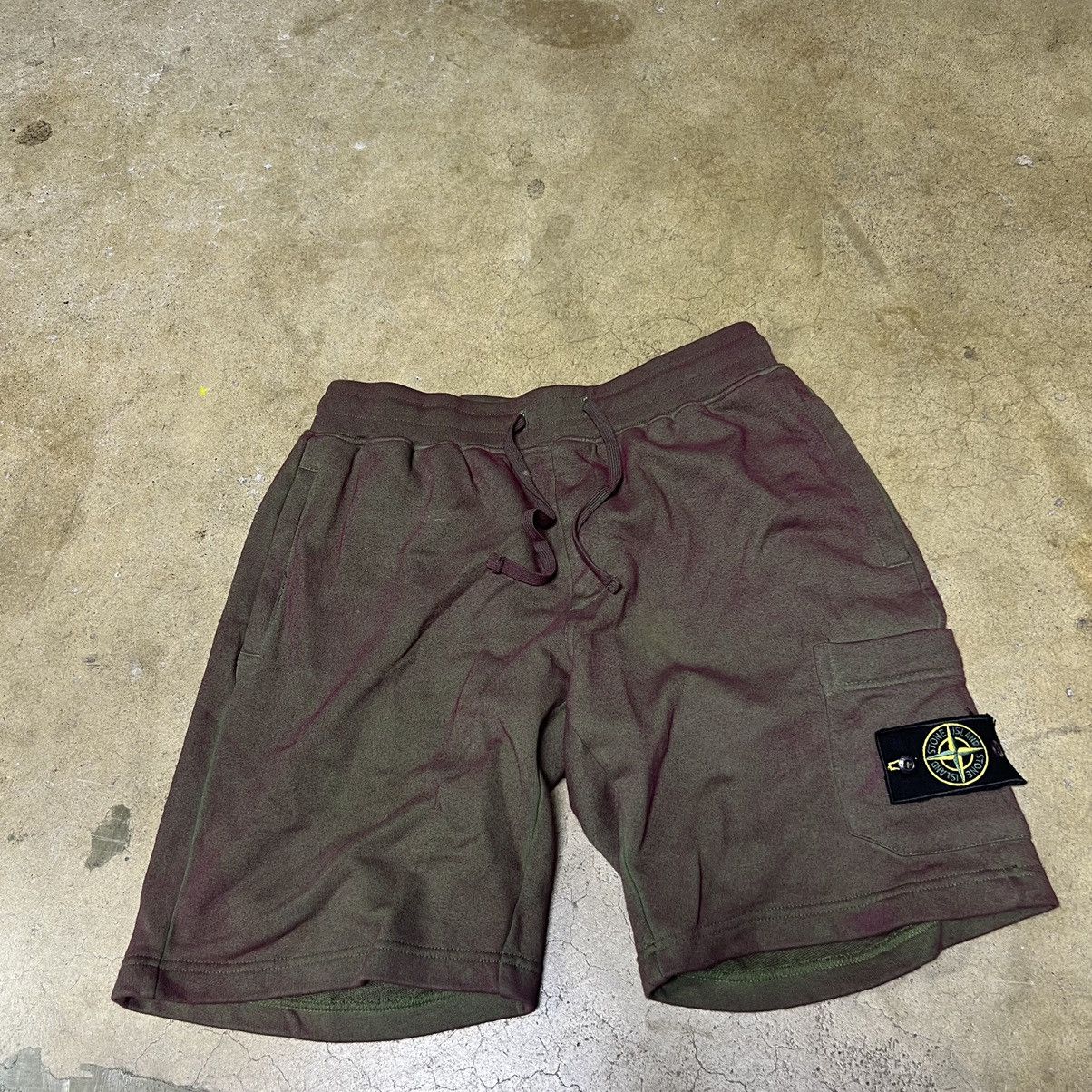 image of Stone Island Sweat Shorts Mens Small Red Green (Size 30)