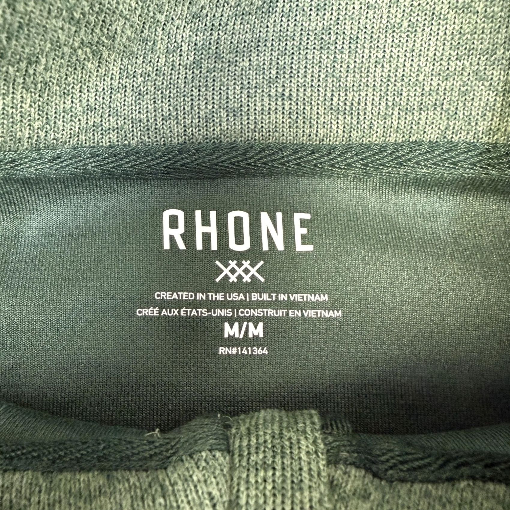 Rhone Rhone Mens Pullover Quarter Zip Mock Neck Long Sleeve Green 100% Polyester Casual Gym Running Walking Style: Pullover Size US M / EU 48-50 / 2 - 7 Thumbnail