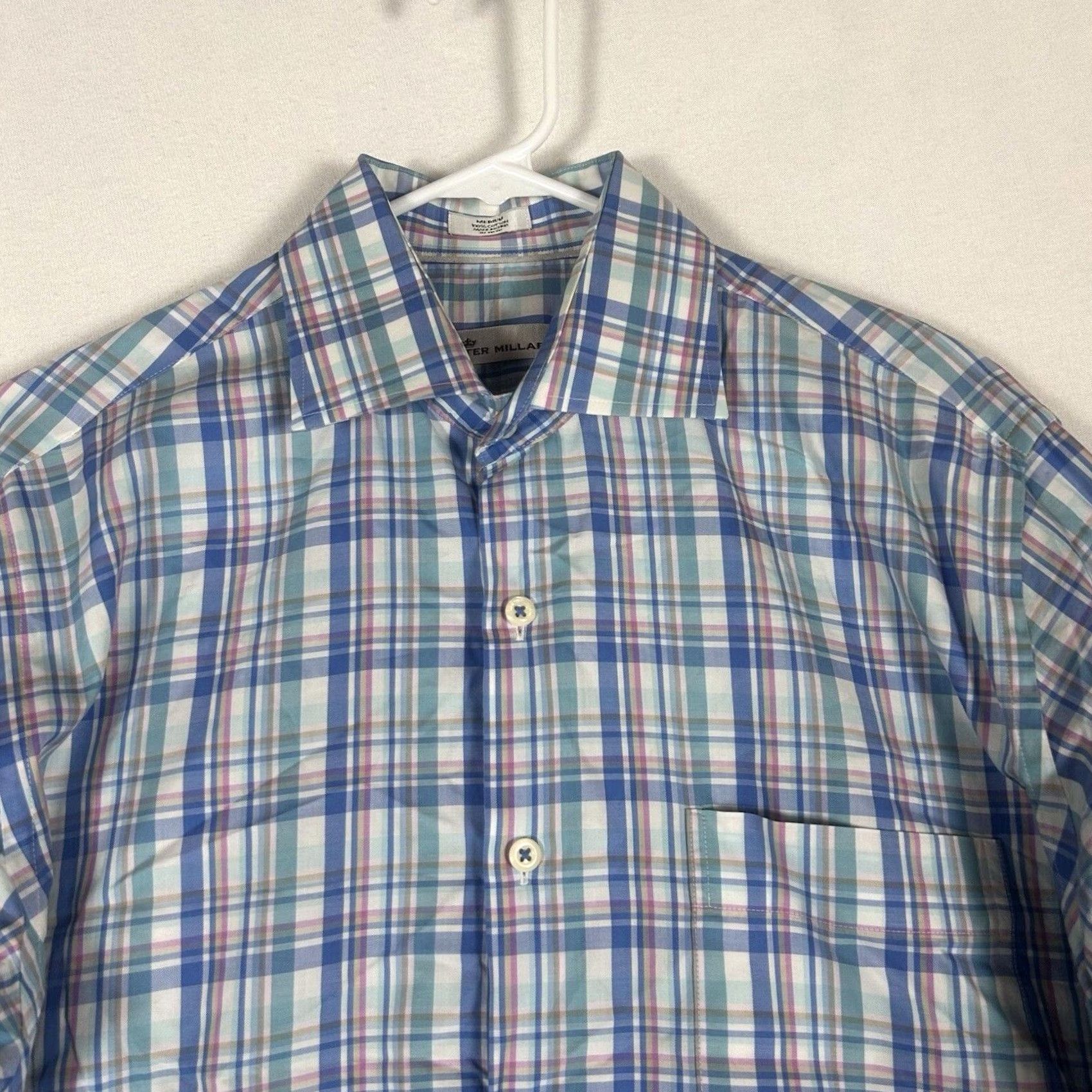 Peter Millar Peter Millar Button-Up Shirt Mens Medium Blue Plaid Long Sleeve Casual Size US M / EU 48-50 / 2 - 2 Thumbnail