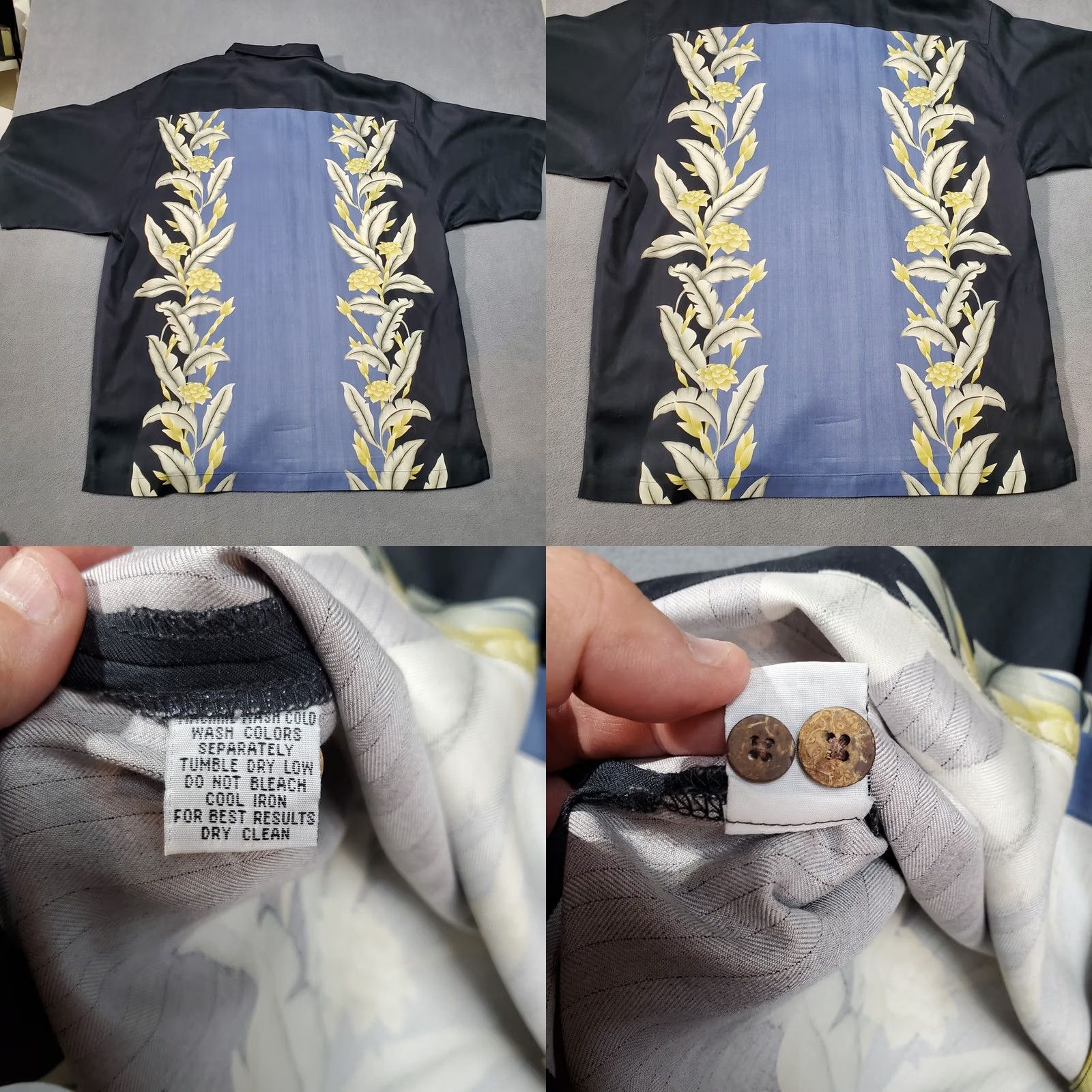 Tommy Bahama Tommy Bahama Shirt Mens Large Blue Silk Short Sleeve Button-Up Collared Floral Pattern Beach Casual Hawaii Tropical Size US L / EU 52-54 / 3 - 8 Thumbnail