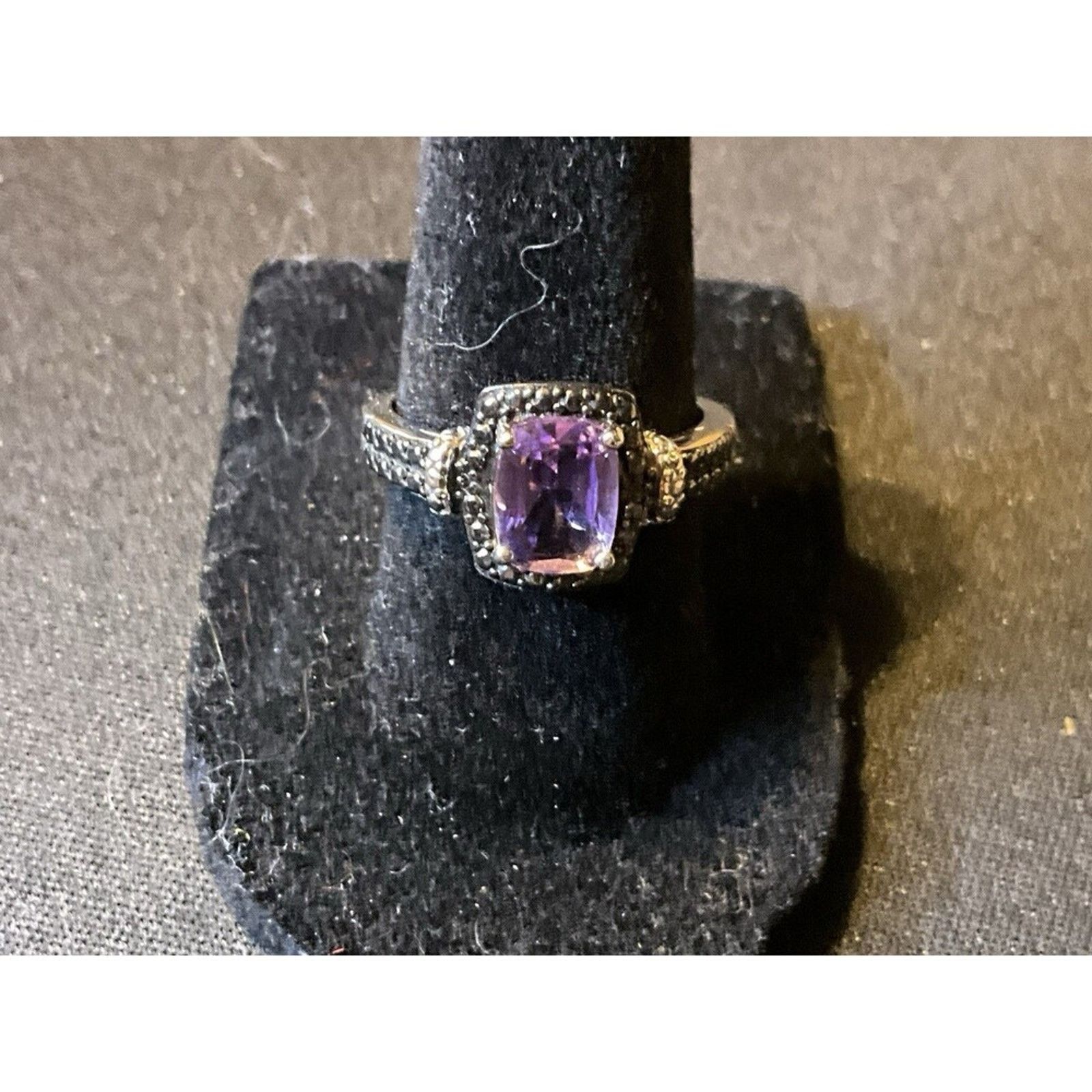 Other 925 Sterling Silver Amethyst and Marcasite Size 7 Ring Size ONE SIZE - 2 Thumbnail