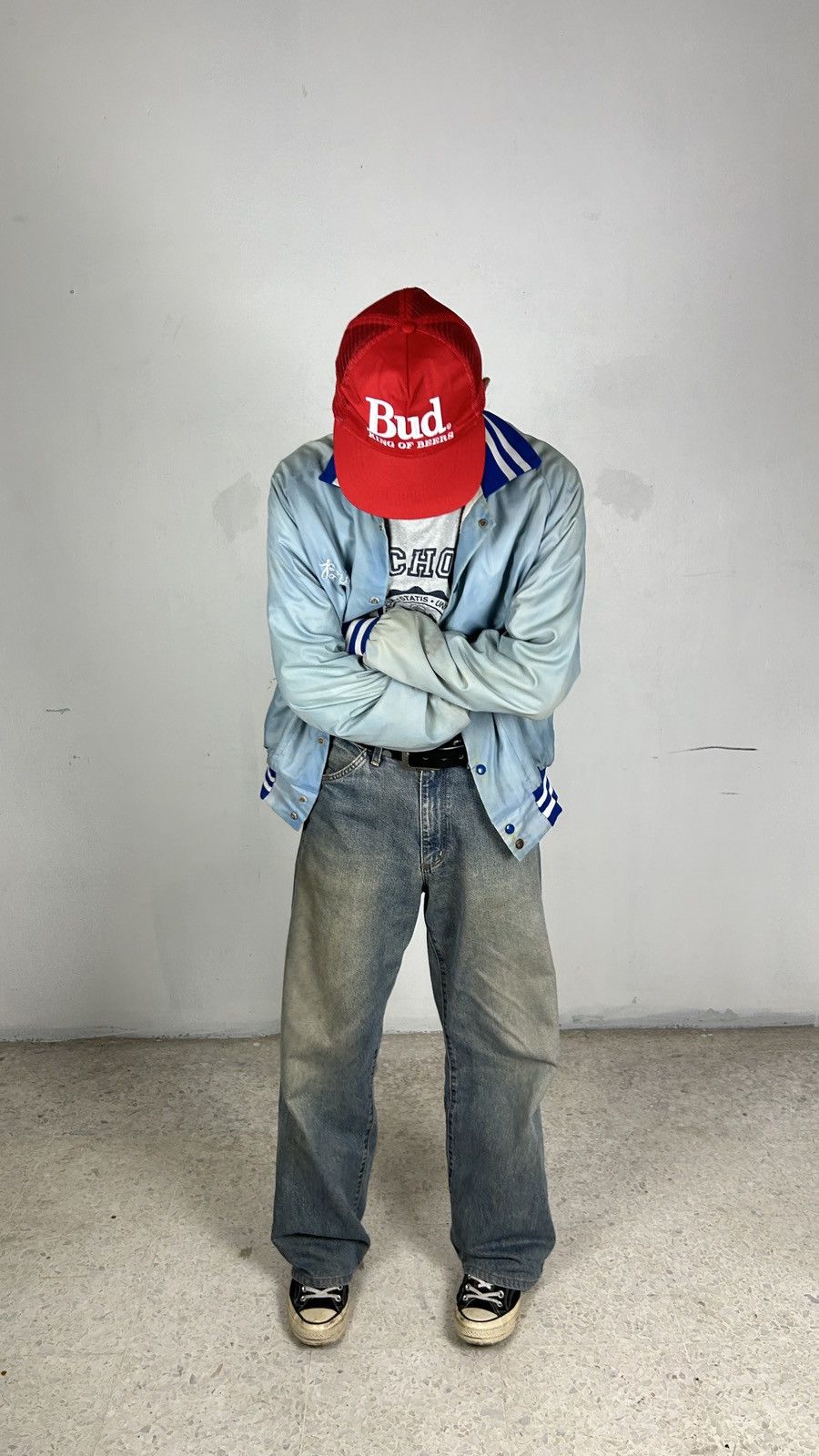 Vintage 1980s Thrashed Baseball Chainstitch Varsity Jacket Size US L / EU 52-54 / 3 - 2 Thumbnail