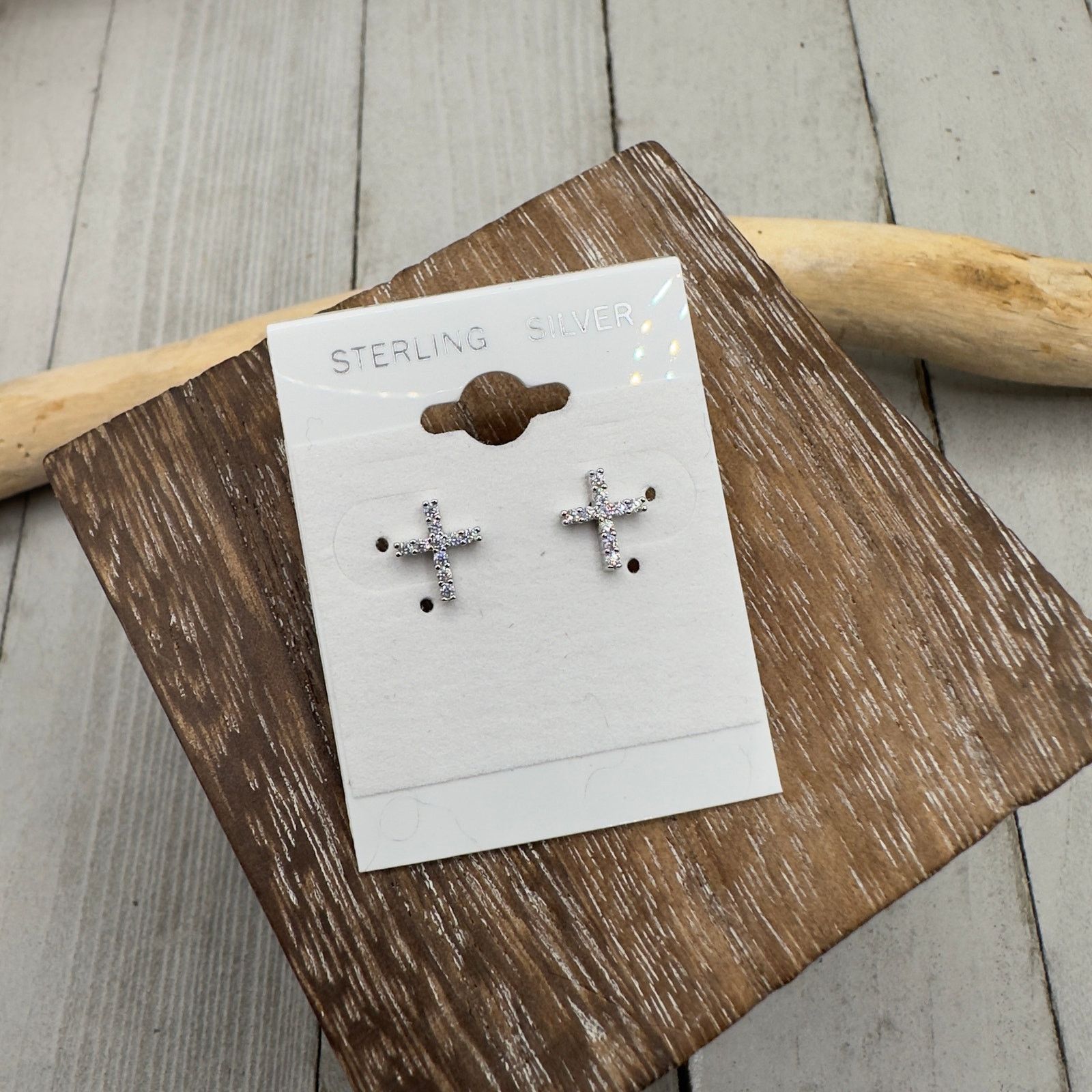 The Unbranded Brand Cross Cubic Zirconia Earrings Size ONE SIZE - 2 Thumbnail