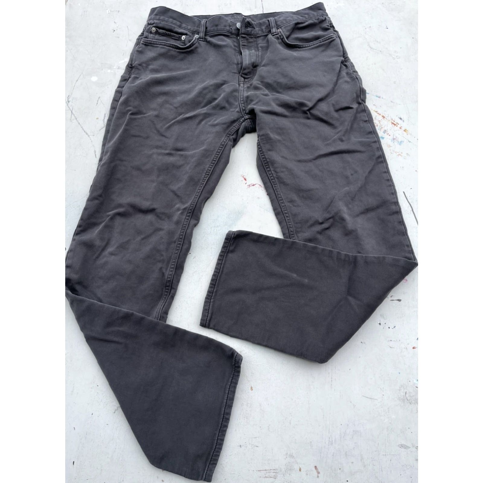 Banana Republic Banana Republic Traveler Pants Mens Black/Gray 35x34 Slim Stretch Taper Straight 5-Pocket Flat Front Casual City Size US 35 - 6 Thumbnail