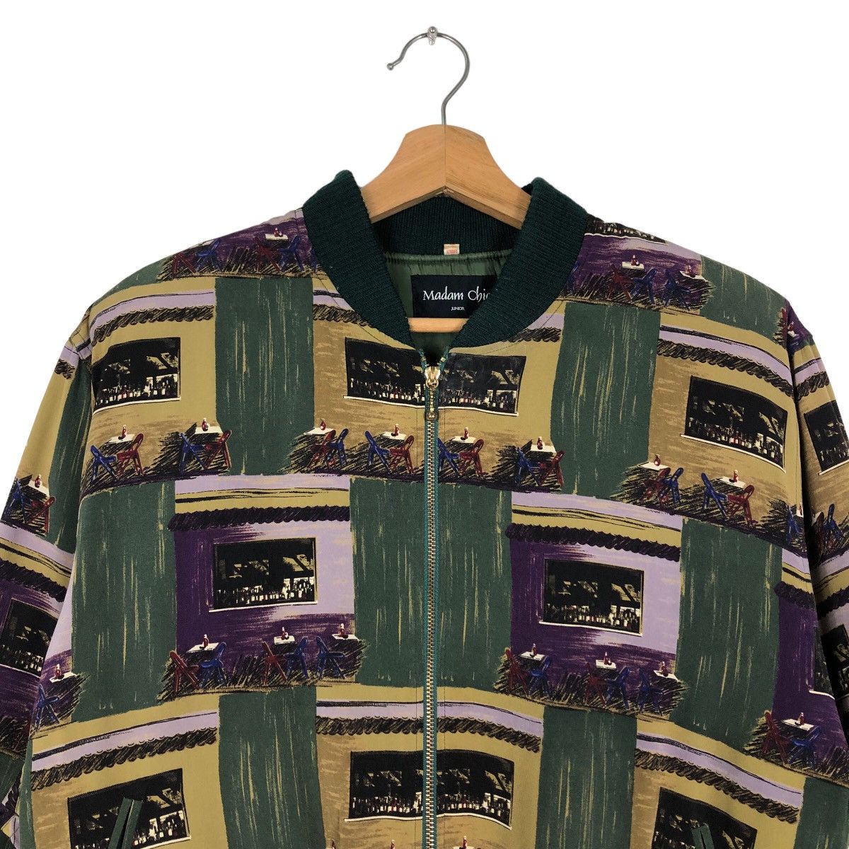 Japanese Brand 🔥90’s Vintage Bomber Jacket Colour Block Design Madam Chic Size M / US 6-8 / IT 42-44 - 2 Thumbnail