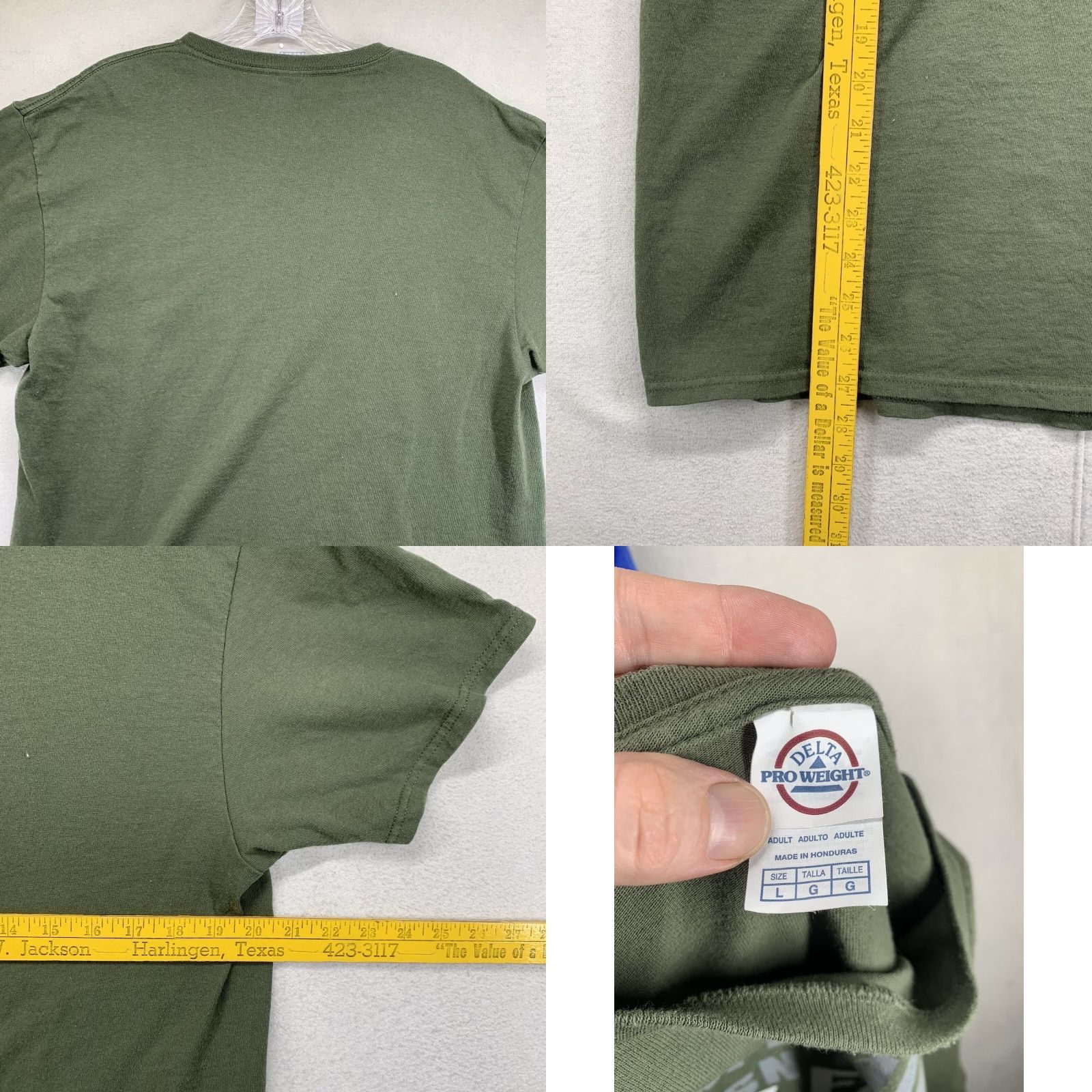 Delta VINTAGE Delta T-Shirt Men Adult Large Green 80s 90s Funny Grunge Hip Hop Punk USA Made Size US L / EU 52-54 / 3 - 8 Thumbnail