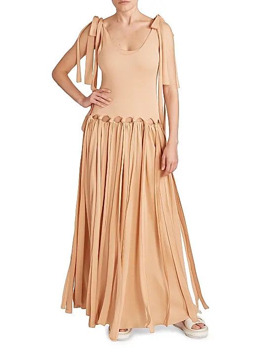 Chloe o1y0825 Maxi Dress in Sand Size S / US 4 / IT 40 - 2 Thumbnail