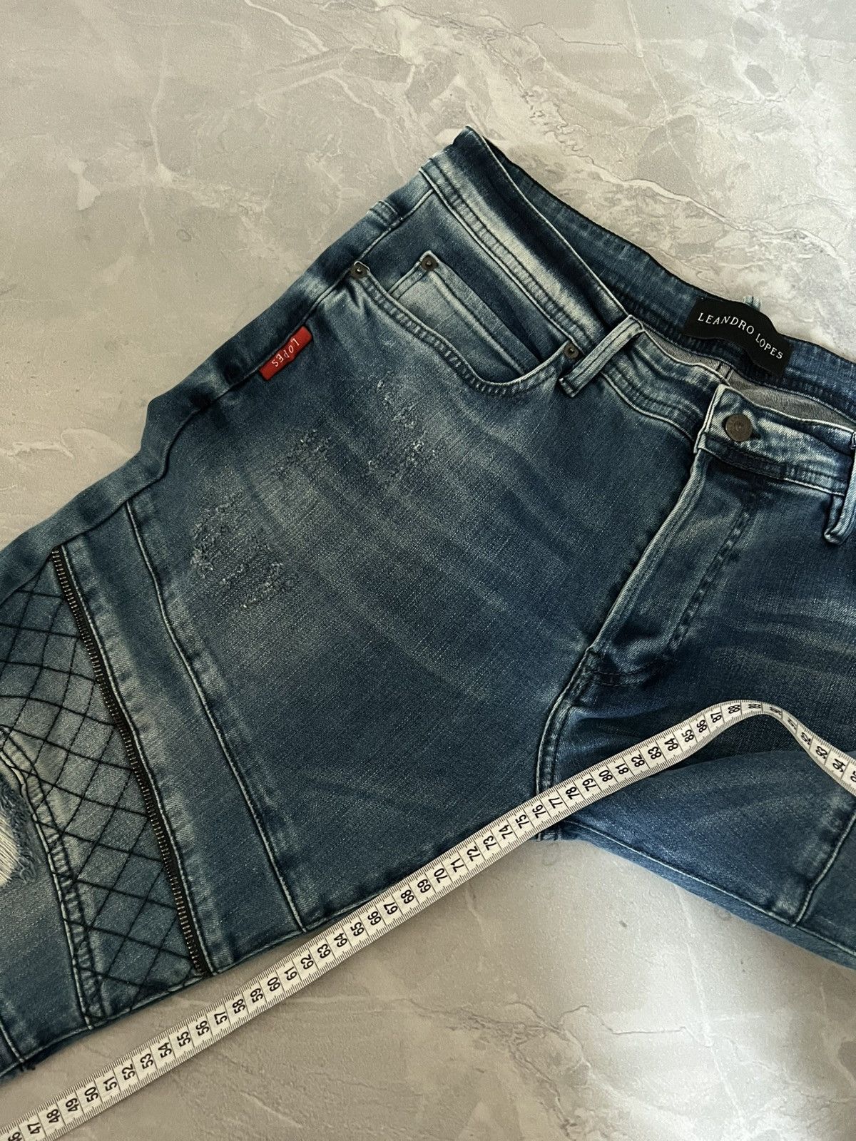 Japanese Brand Flared Distressed Heavy Jeans / Undercover Style Faded 90 Size US 35 - 7 Thumbnail