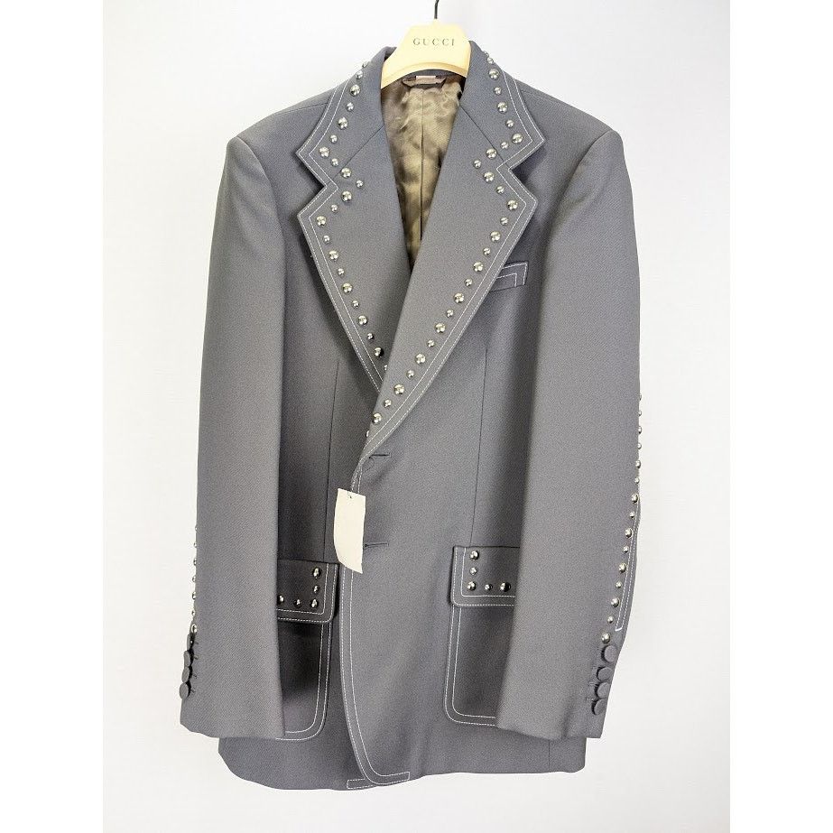 Gucci o1rshd1 Fluid Drill Palace Jacket in Steel Gray Size US L / EU 52-54 / 3 - 2 Thumbnail