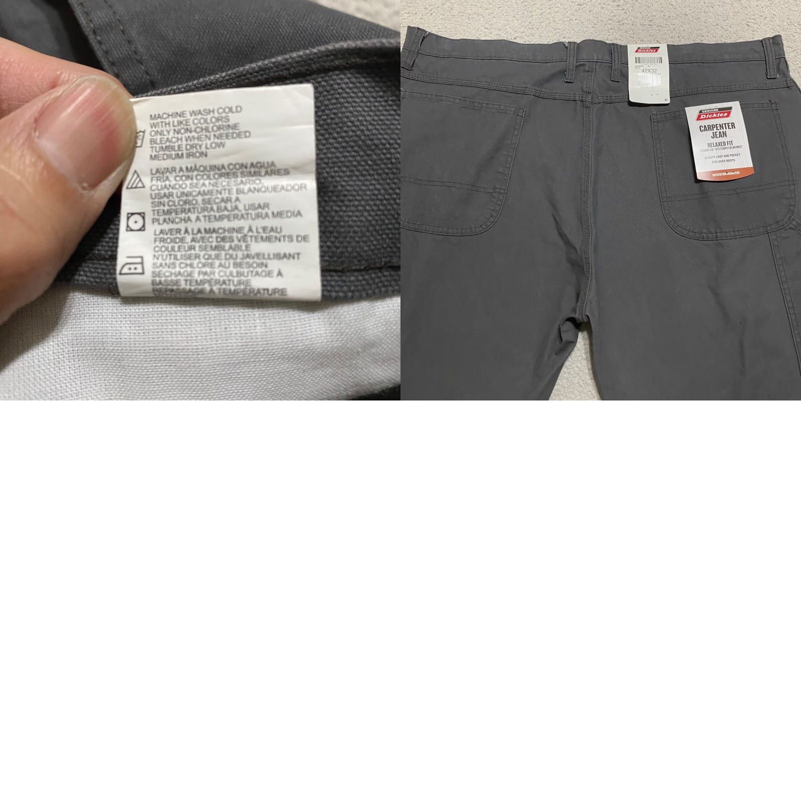Dickies Dickies Jeans Mens 42x32 Gray Medium Wash Carpenter Relaxed Straight Utility Shirt? Size US 42 / EU 58 - 9 Thumbnail
