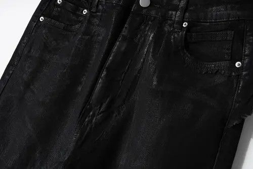 VIBE Streetwear Wax Leather Stretch Hombre Baggy Flare Pants Size US 33 - 7 Thumbnail