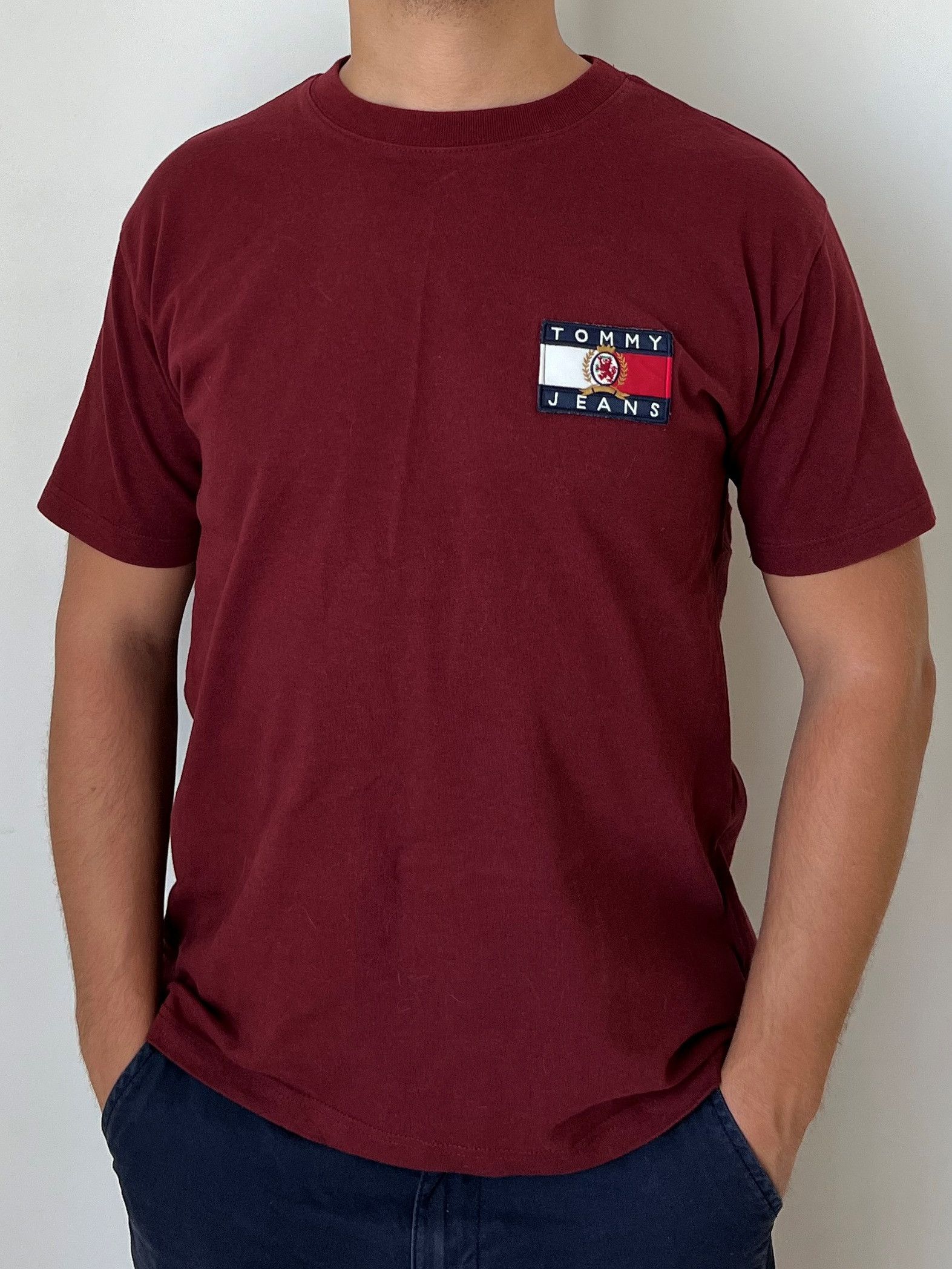 Tommy Hilfiger Tommy Hilfiger Crest Flag Heavy Cotton T-Shirt Burgundy Size US S / EU 44-46 / 1 - 1 Thumbnail