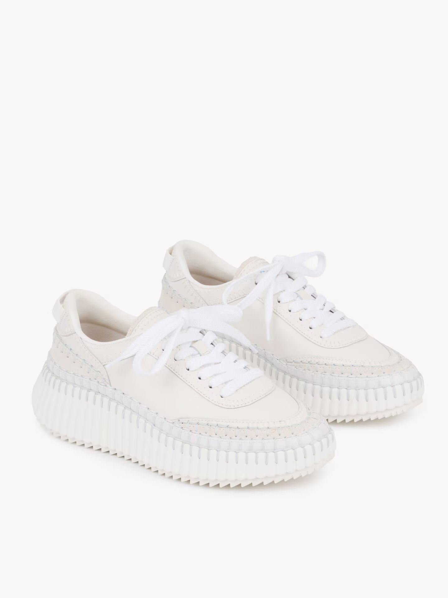 Chloe o1loc1c10226 Nama Low-Top Sneakers in White Size US 7 / IT 37 - 2 Thumbnail