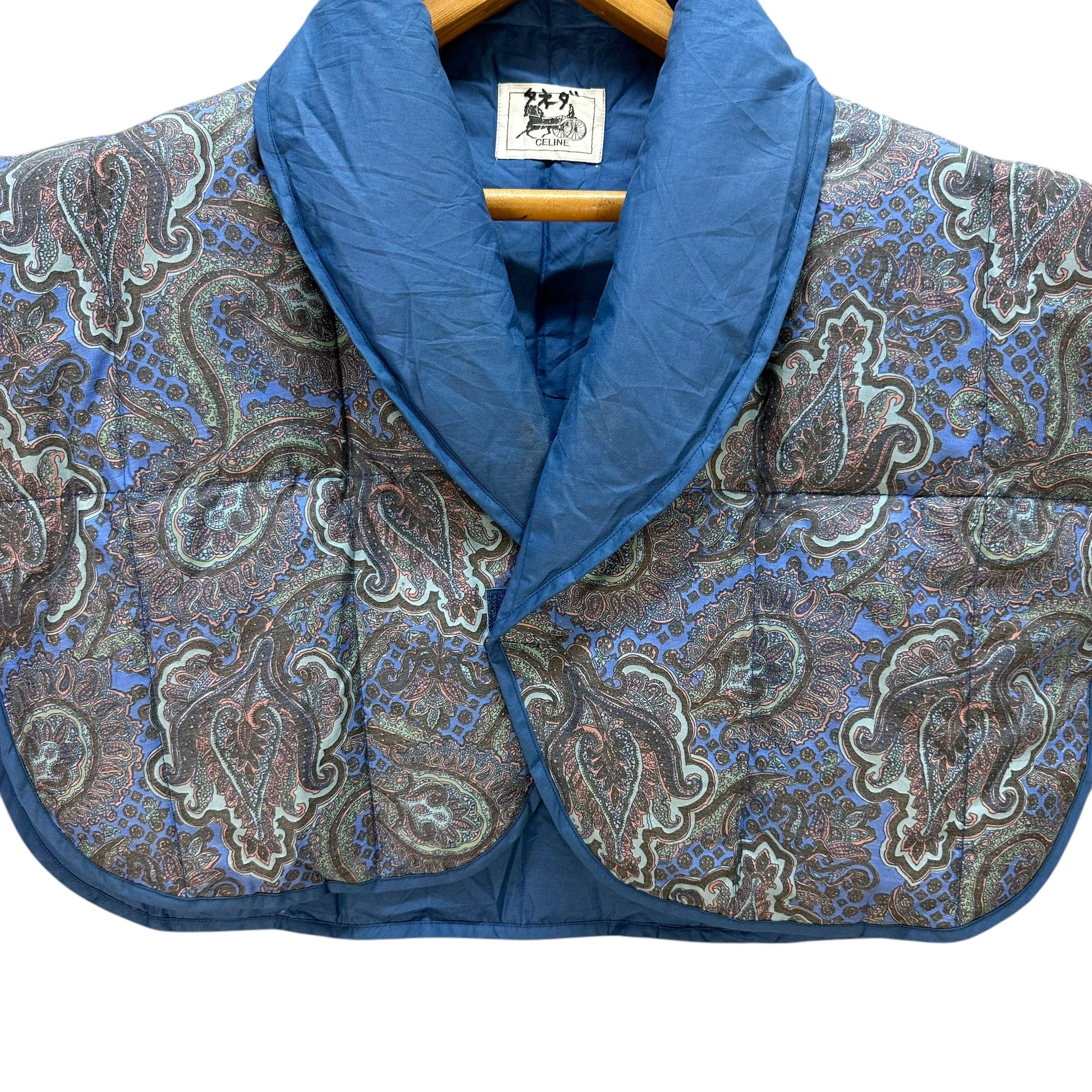 Celine Vintage CELINE Paisley Pattern Down Poncho Vest #A77-1864 Size M / US 6-8 / IT 42-44 - 3 Thumbnail