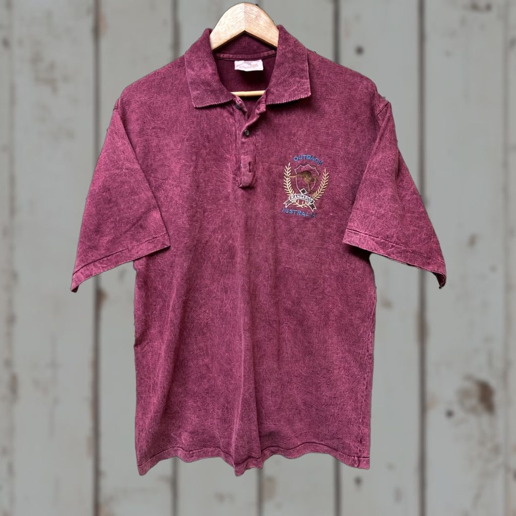 Vintage VINTAGE Churinga Polo Shirt Red XL Mens Kangaroo Outback Australia Tourism Short Sleeve Collared Size US XL / EU 56 / 4 - 1 Thumbnail