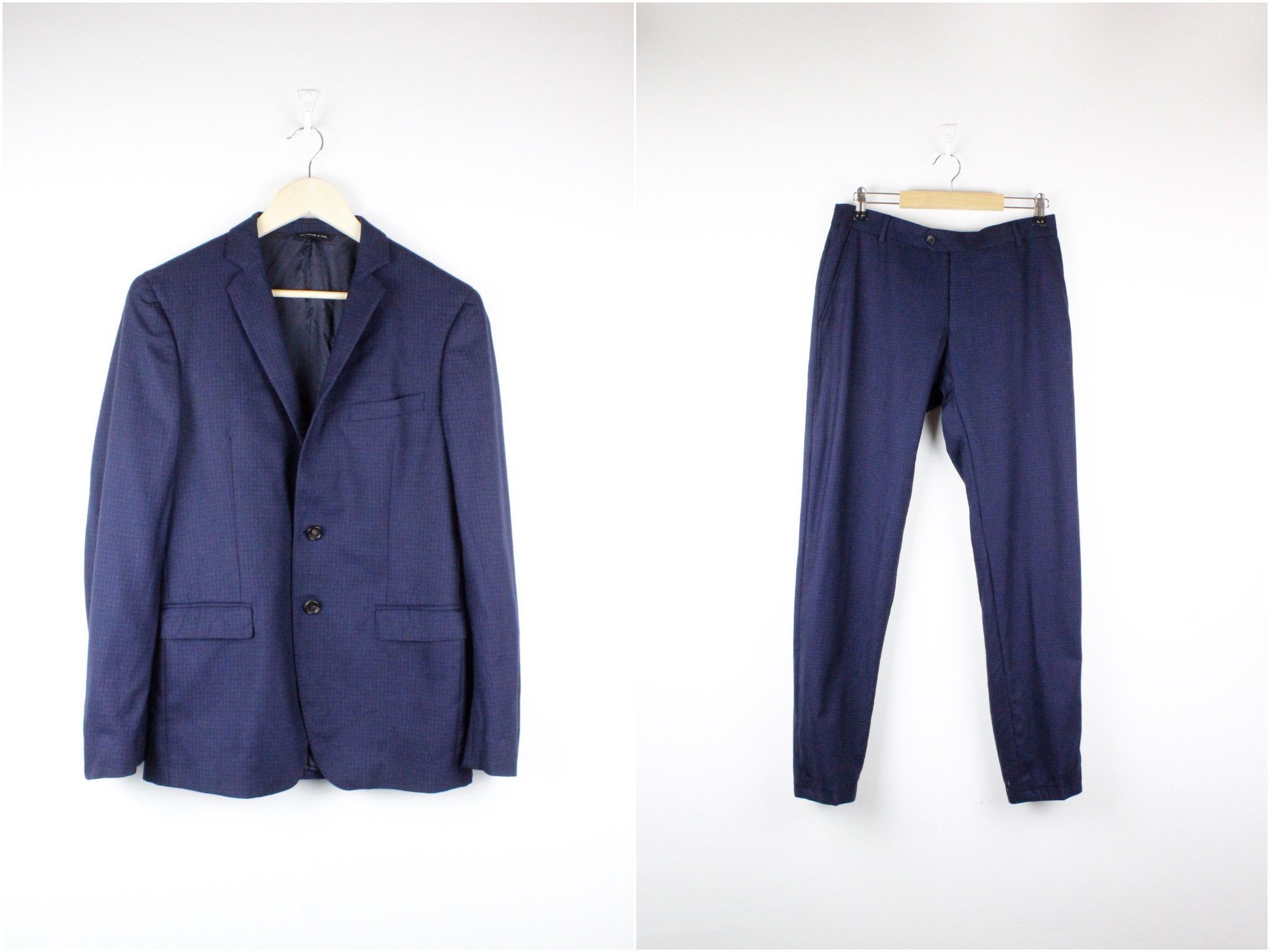 Tonello CLAUDIO TONELLO Navy Virgin Wool Formal Suit