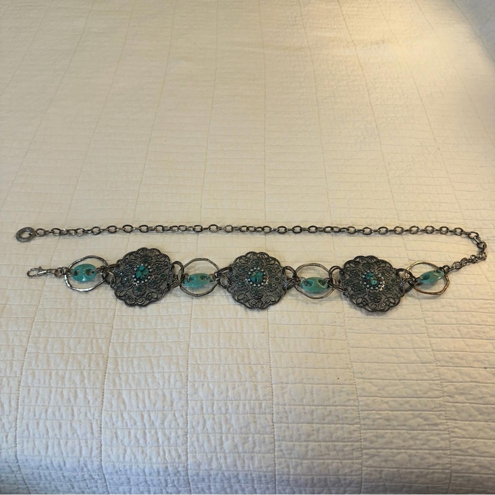 Other Y2K 90’s Concho belt adjustable turquoise adjustable vintage Size ONE SIZE - 2 Thumbnail