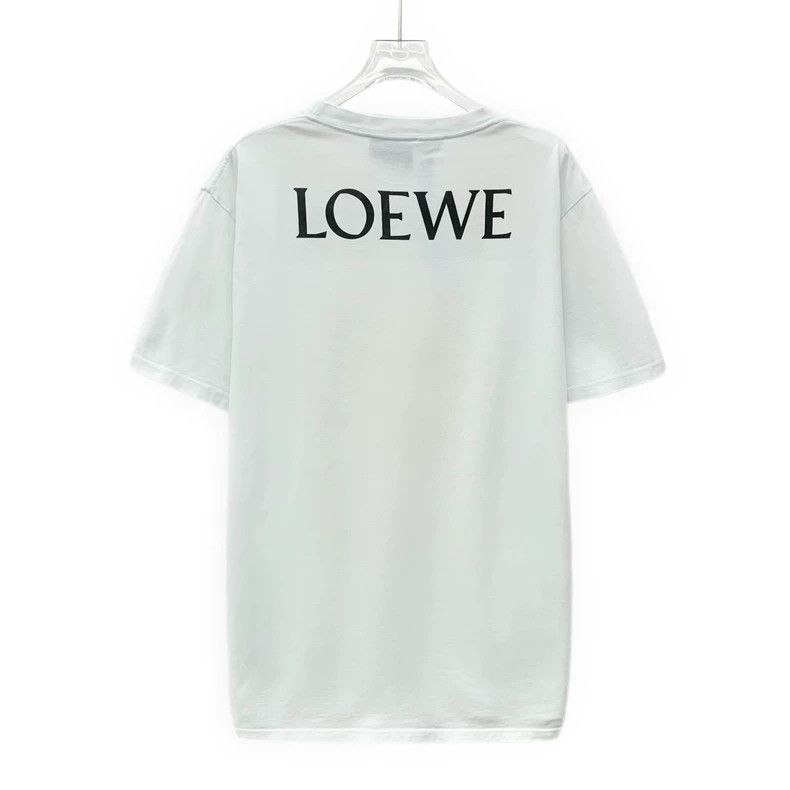 Loewe Loewe White smiling face printed cotton round neck short s Size L / US 10 / IT 46 - 2 Thumbnail