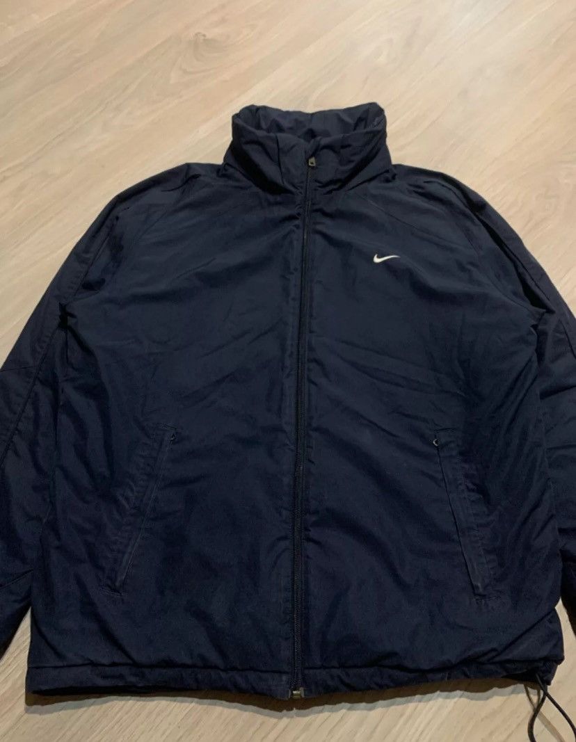 Nike × Vintage Vintage Nike Puffer Jacket Mini Swoosh Logo Y2K S M Blue Size US S / EU 44-46 / 1 - 2 Thumbnail