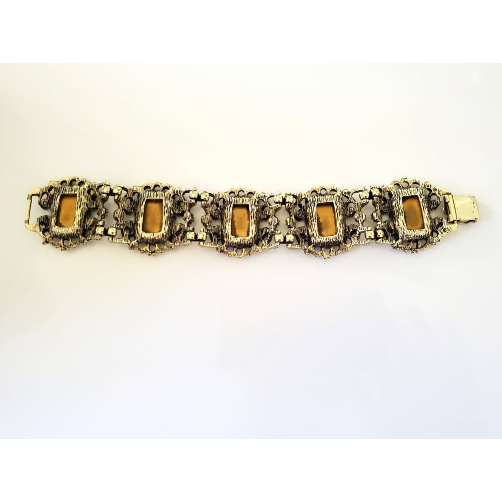 Other Vintage 1960s Unsigned Selro Faux Amber and Pearl Bracelet Size ONE SIZE - 4 Thumbnail