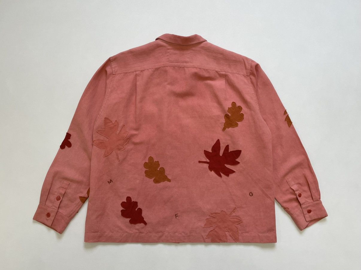 Story Mfg. Pink Linen ‘Leaf Patch Details’ Shirt Size US M / EU 48-50 / 2 - 15 Thumbnail