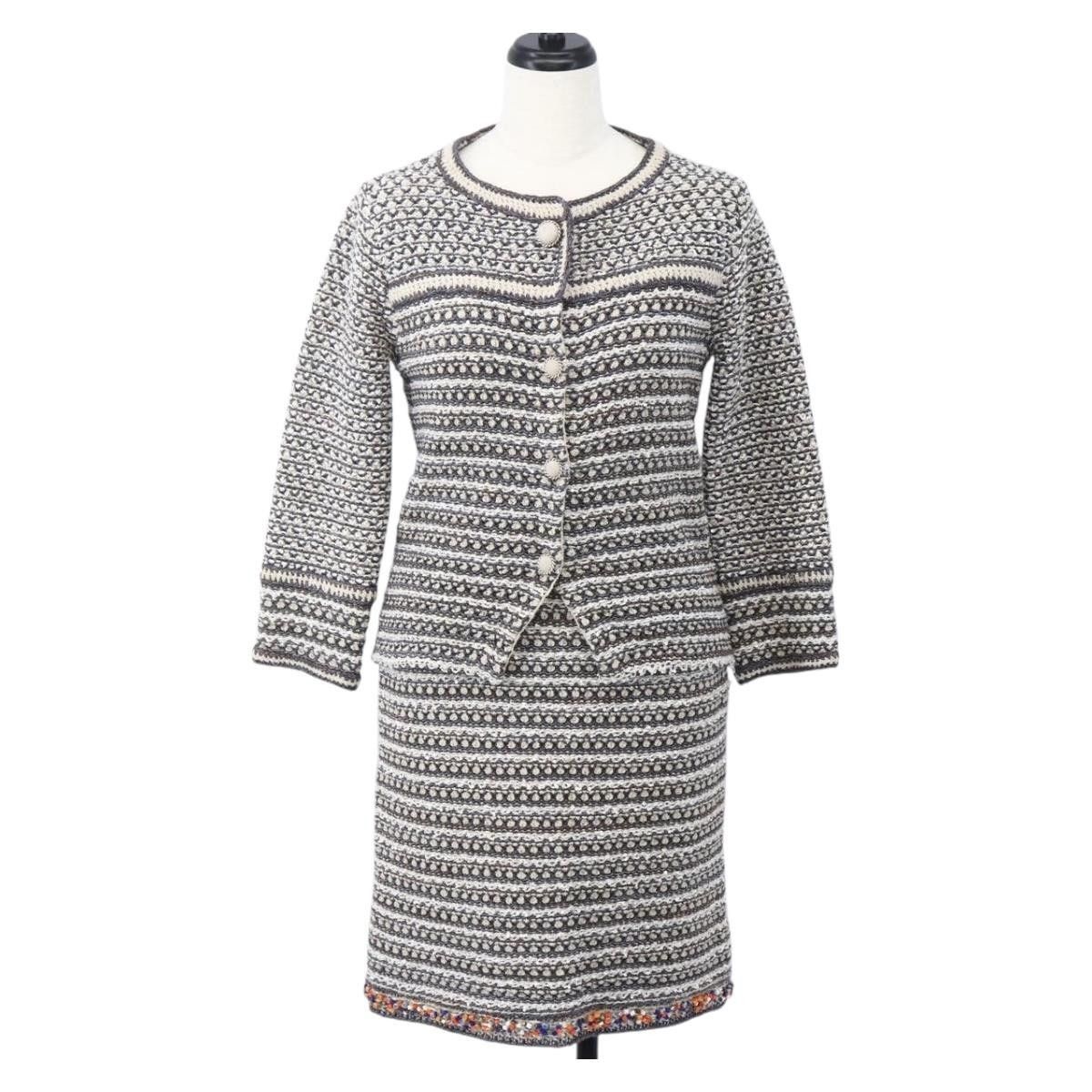 Chanel Chanel No Collar Setup Tweed Multicolor CC Jacket Size US XXS / EU 40 - 1 Thumbnail
