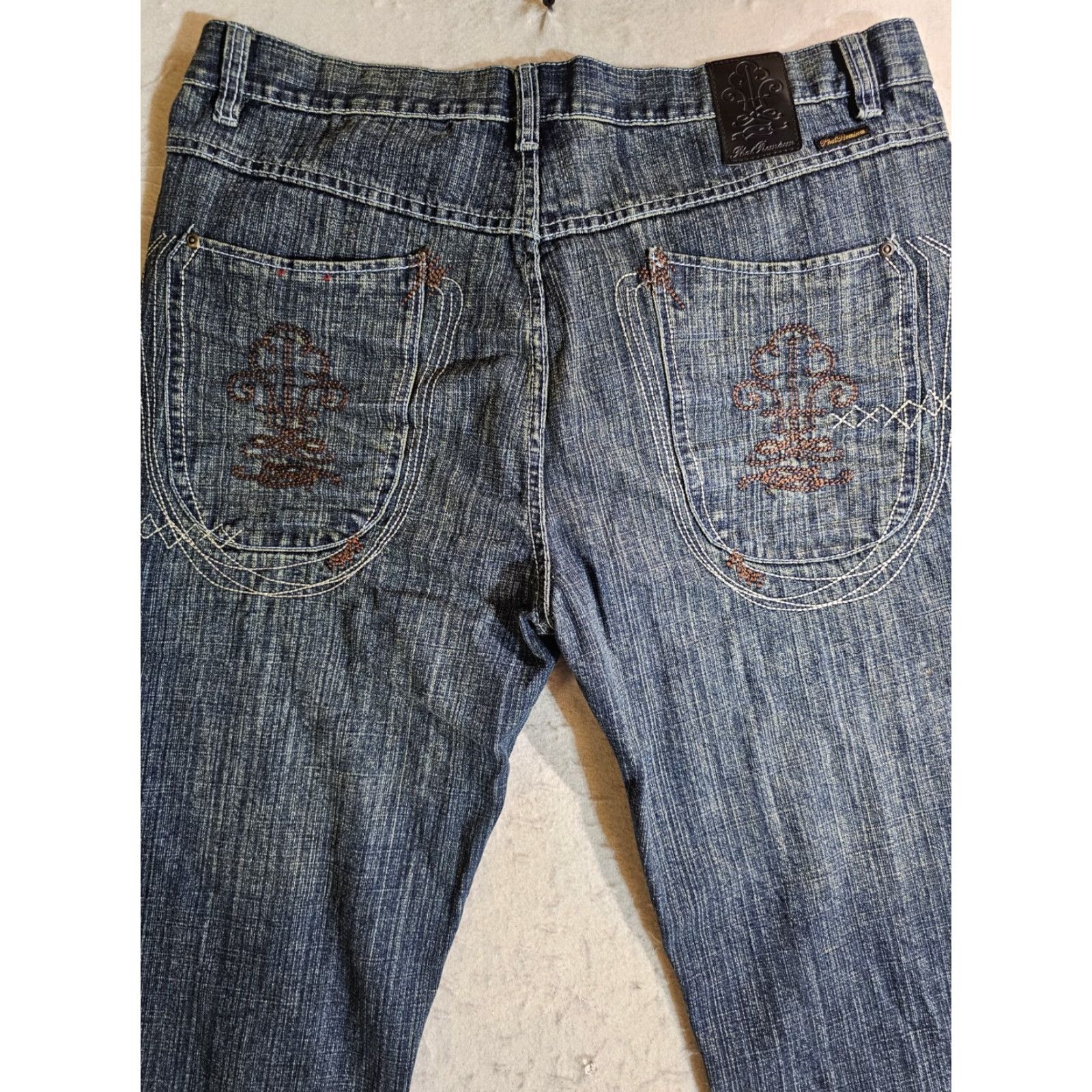 Phat Farm VINTAGE Phat Premium Phat Farm Embroidered Denim Jeans Mens 40x32 Wide Leg Size US 40 / EU 56 - 2 Thumbnail