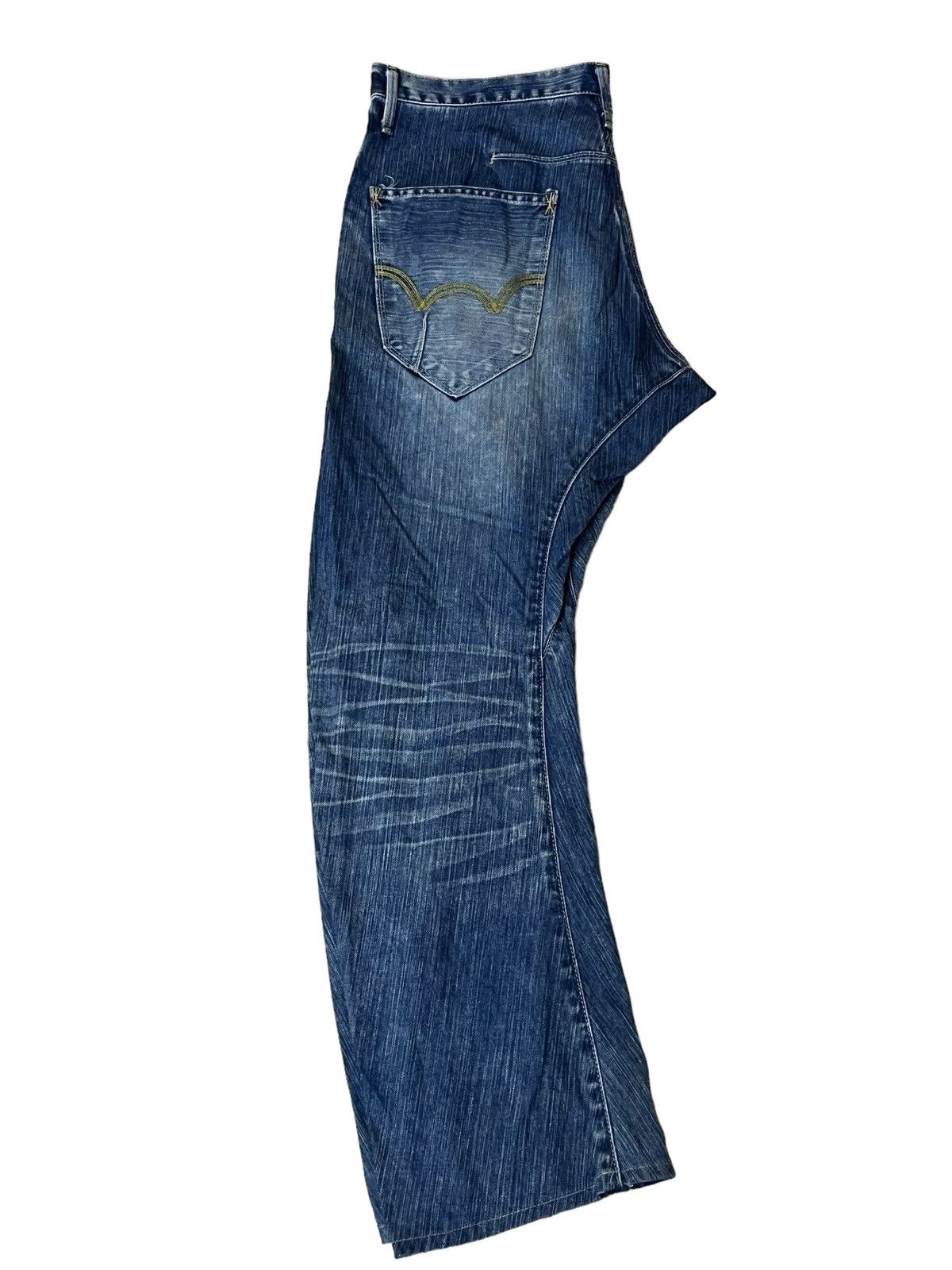 Edwin SICK🔥VINTAGE EDWIN XV FUNCTION CURVE LEG DISTRESSED JEANS Size US 35 - 3 Thumbnail