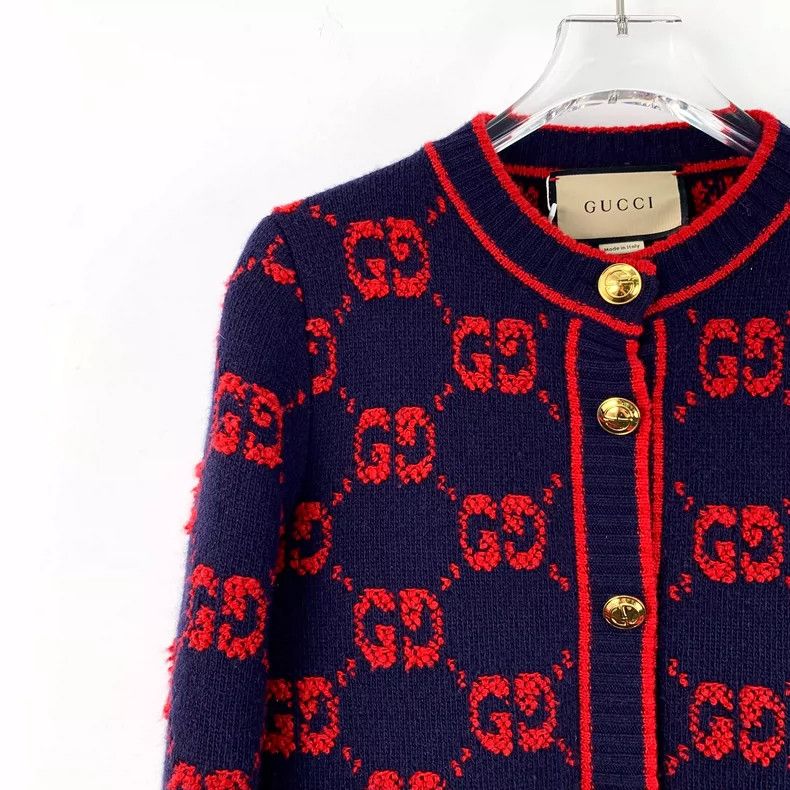 Gucci Gucci Color-blocked logo jacquart full-print wool single-br Size XS / US 0-2 / IT 36-38 - 3 Thumbnail