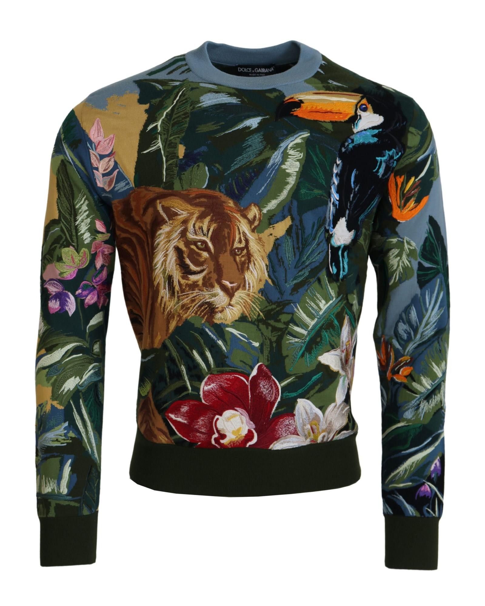 image of Dolce Gabbana Embroidered Wool Silk Pullover Sweater, Men's (Size XS)