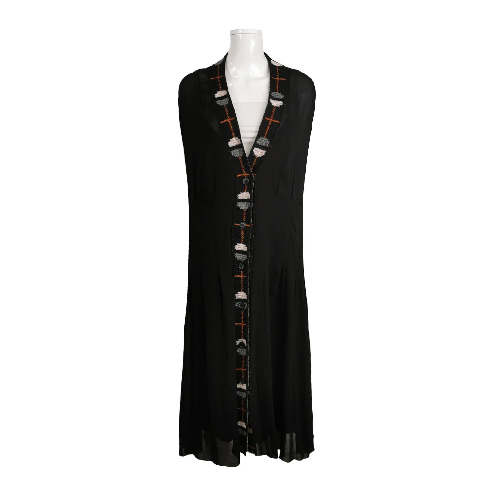 Prada Prada Patterned V-Neck Midi Dress Size 38S Size XS / US 0-2 / IT 36-38 - 1 Thumbnail