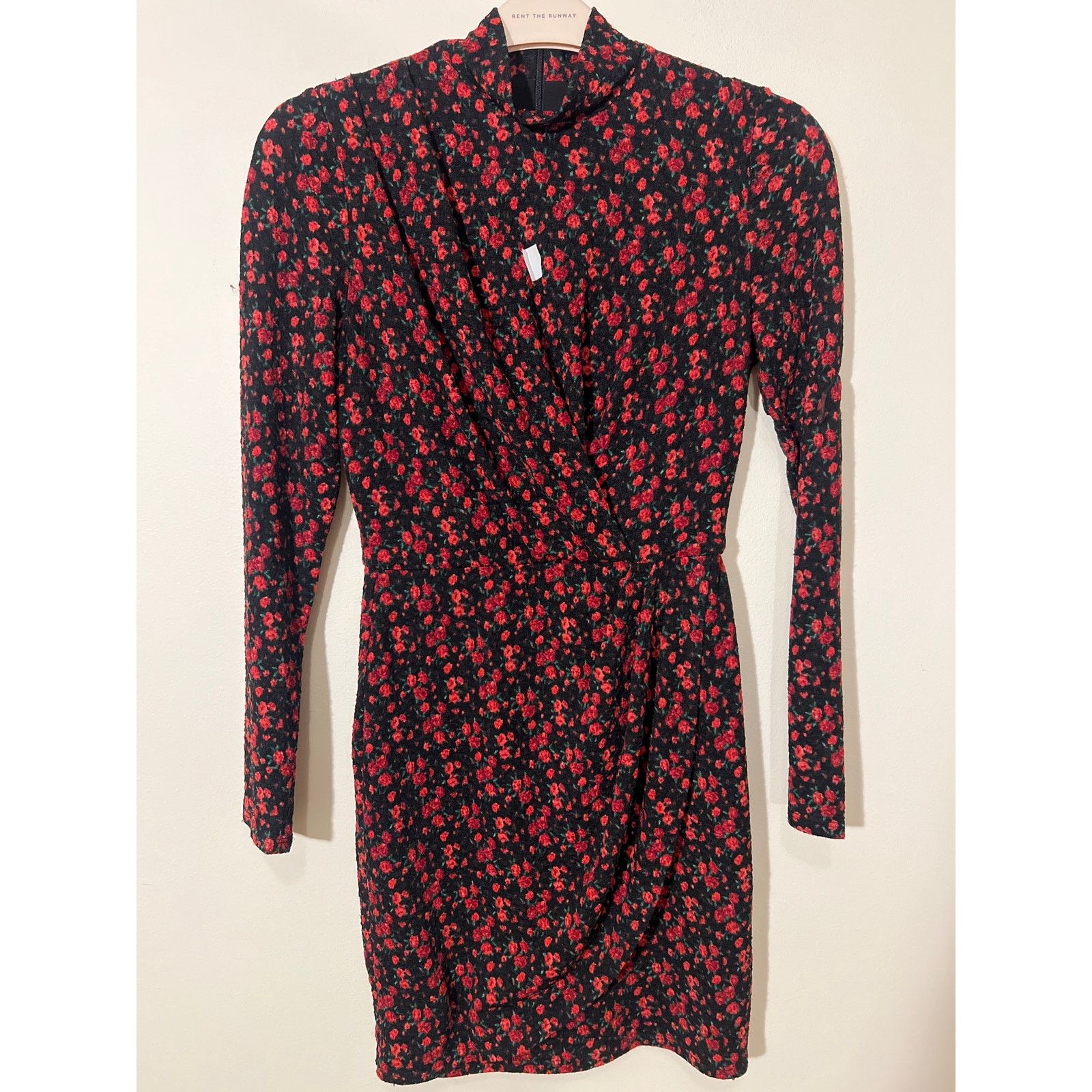 Black Halo RTR Black Halo Sz 2 Red Black Floral Long Sleeve Mini Dress Size XS / US 0-2 / IT 36-38 - 4 Thumbnail