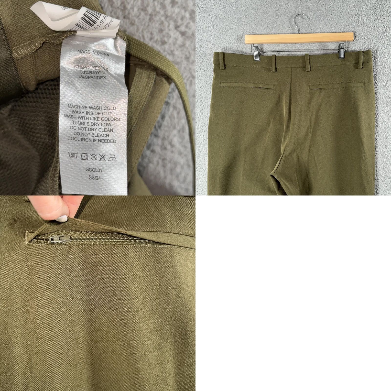 Quince Quince Mens Ultra-Stretch 24/7 Smart Chino Pants Olive Green 40x34 Chino Pants Regular Tapered Front Zip Fly Pockets Belted Business Casual Size US 40 / EU 56 - 9 Thumbnail