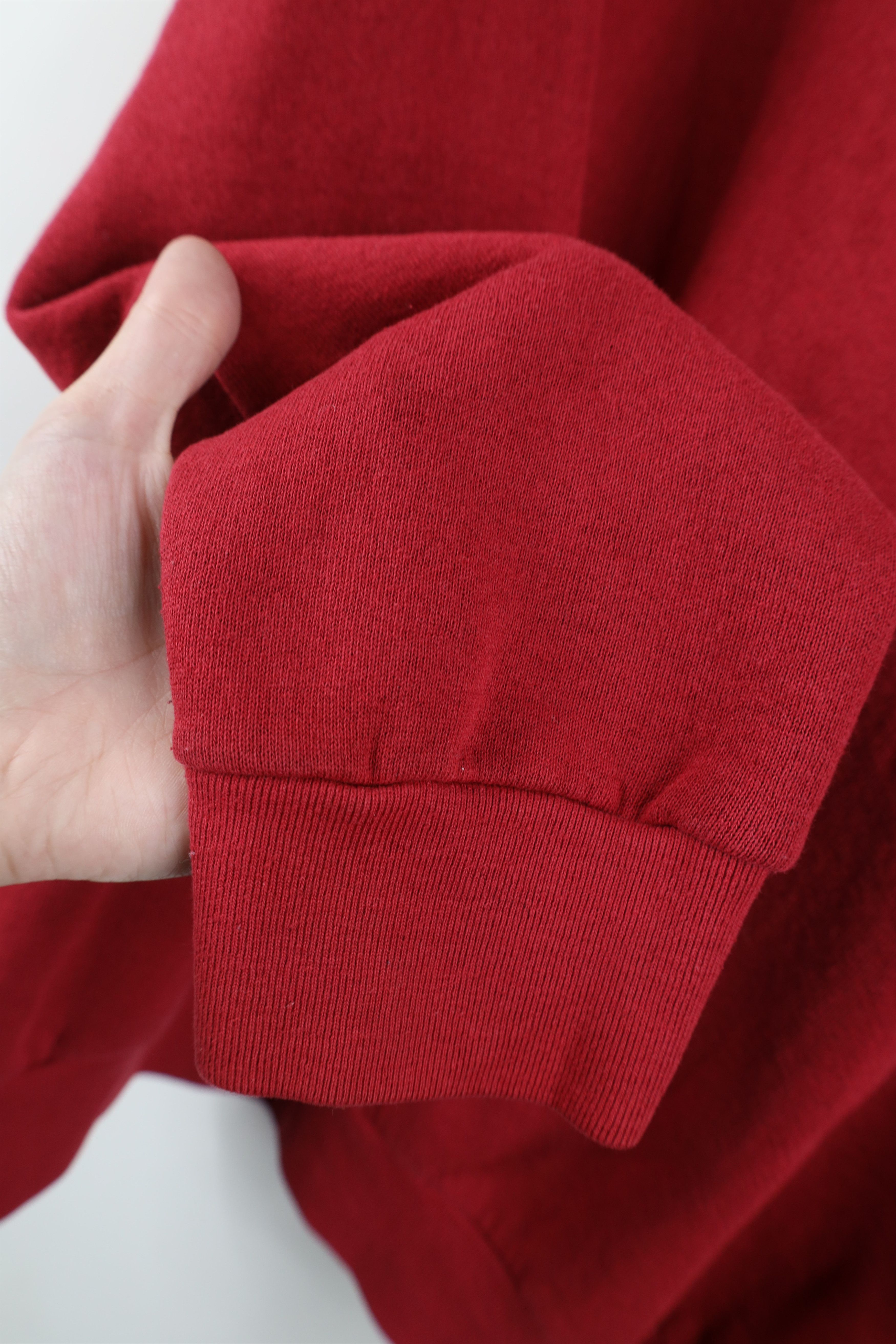 Vintage Vintage 90s Streetwear Blank Raglan Sweatshirt Red Size XL / US 12-14 / IT 48-50 - 8 Thumbnail